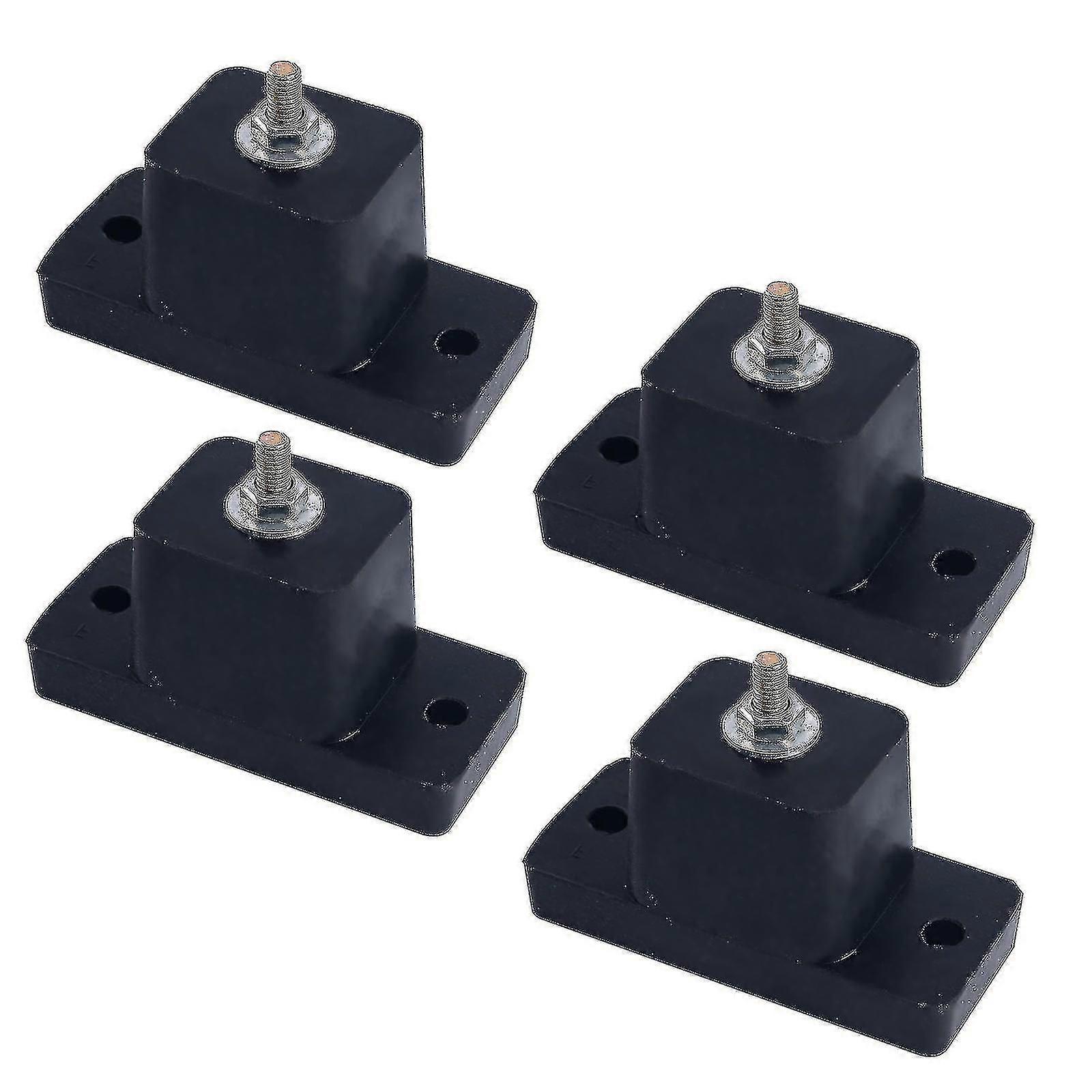 Air Conditioner Rubber Vibration Mounting Bracket - Shock Absorbing Pads - 4 Pack - Black