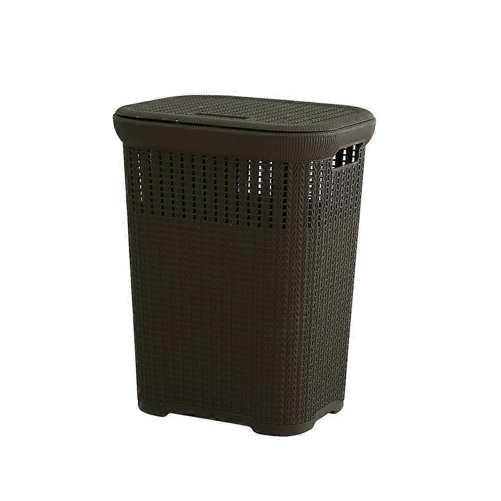 Large square plastic imitation rattan dirty clothes basket