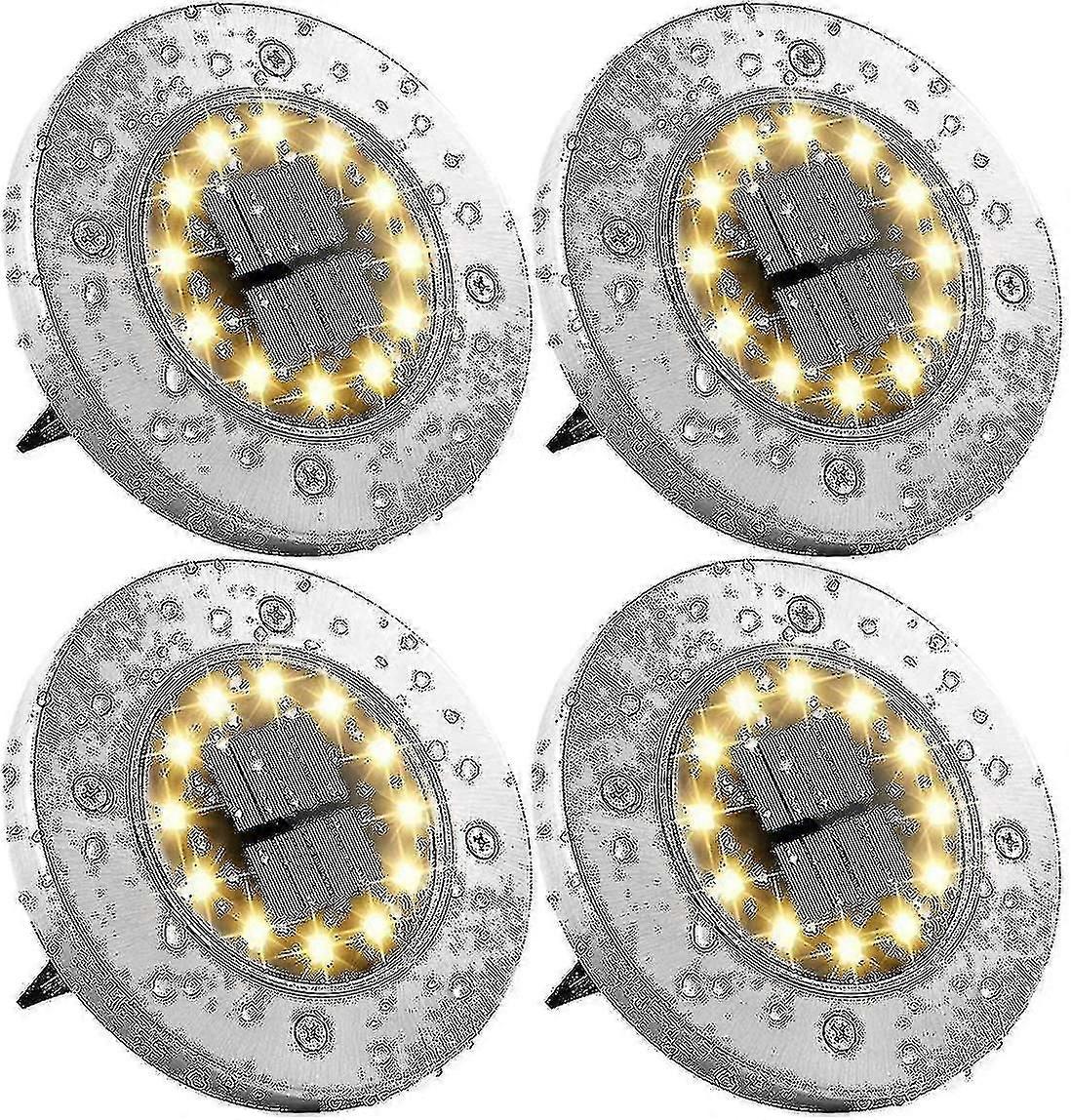 Solcelle gulvlamper, 12 led sollamper for utendørs bruk, hagelamper 6000 K, Ip65 vanntett, varm hvit (8 stk)