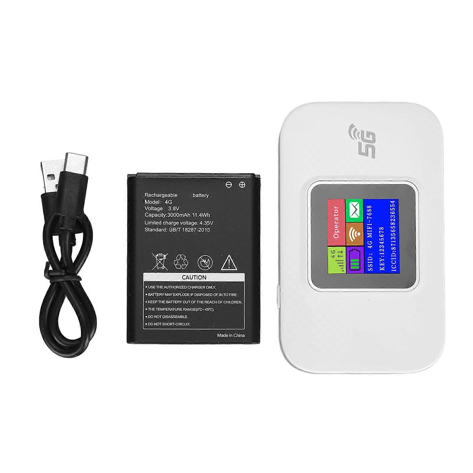 4G LTE Portable WiFi Wireless Router USB Powered LCD Display 300Mbps High Speed Sharing Up to 10 WiFi Devices 4G Mobile WiFi for Europe