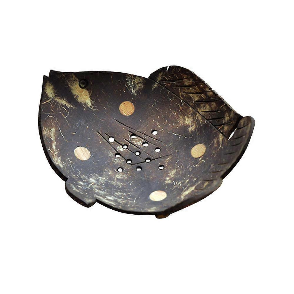 Wooden Soap Box, Coconut Shell Craft Soap Holder, Creative Home Decorative Soap Box, Random Color Fish Design, Handmade Wooden Soap Box for Bathroom