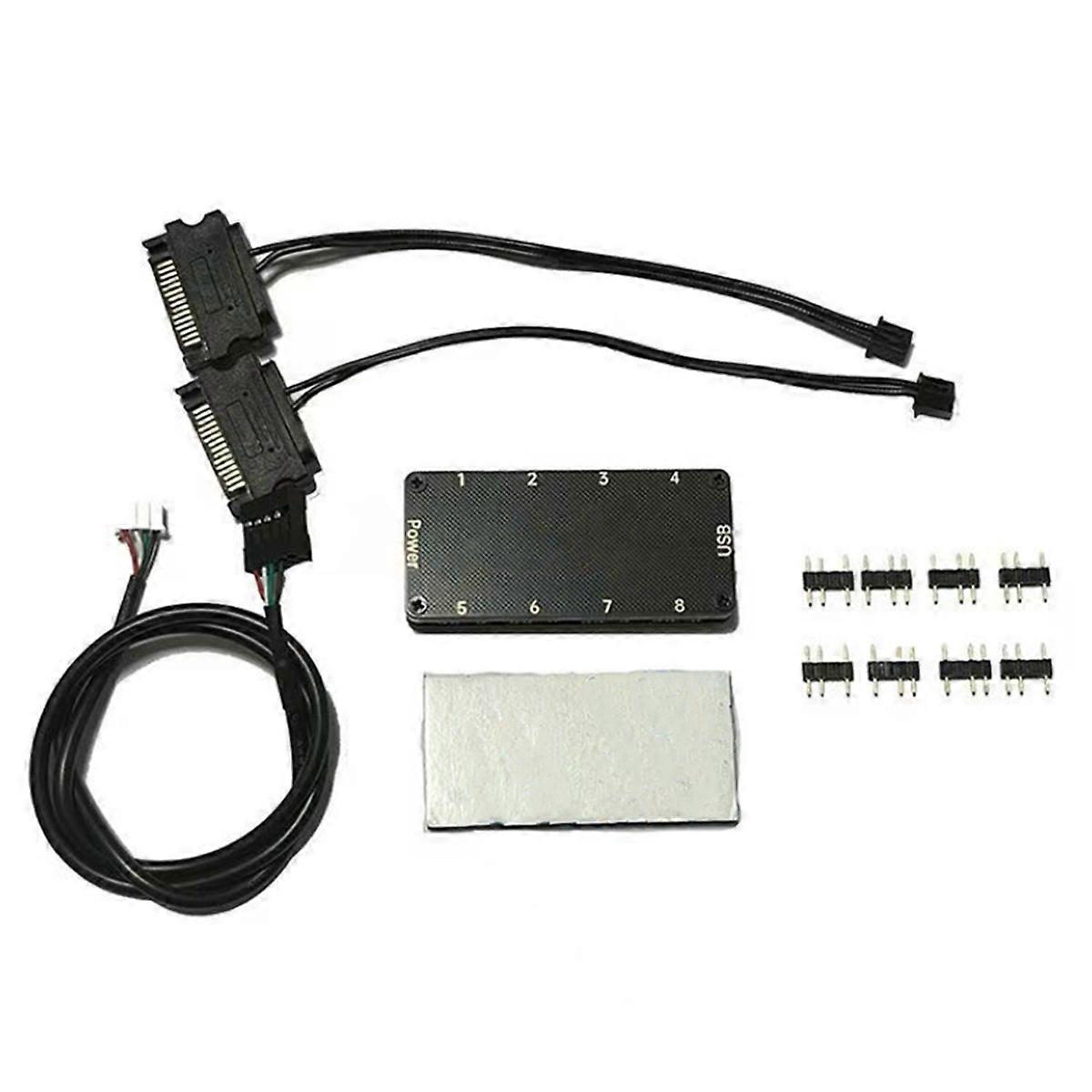 SignalRGB OpenRGB عالمي 8 منافذ 5 فولت 3PIN ARGB وحدة تحكم غير متزامنة HUB لحالة كمبيوتر الكمبيوتر Coo