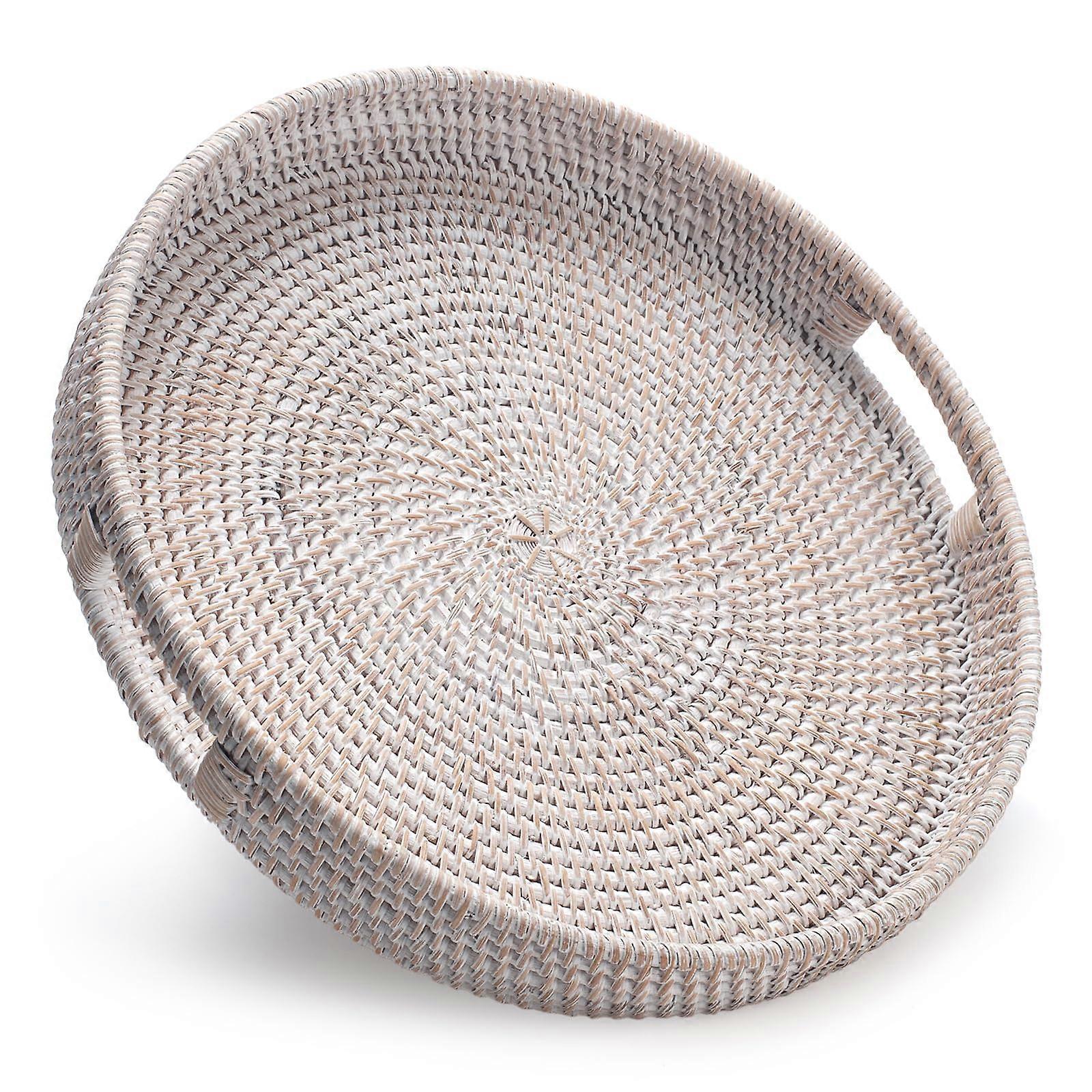 Woven rattan tray for dining and home decor