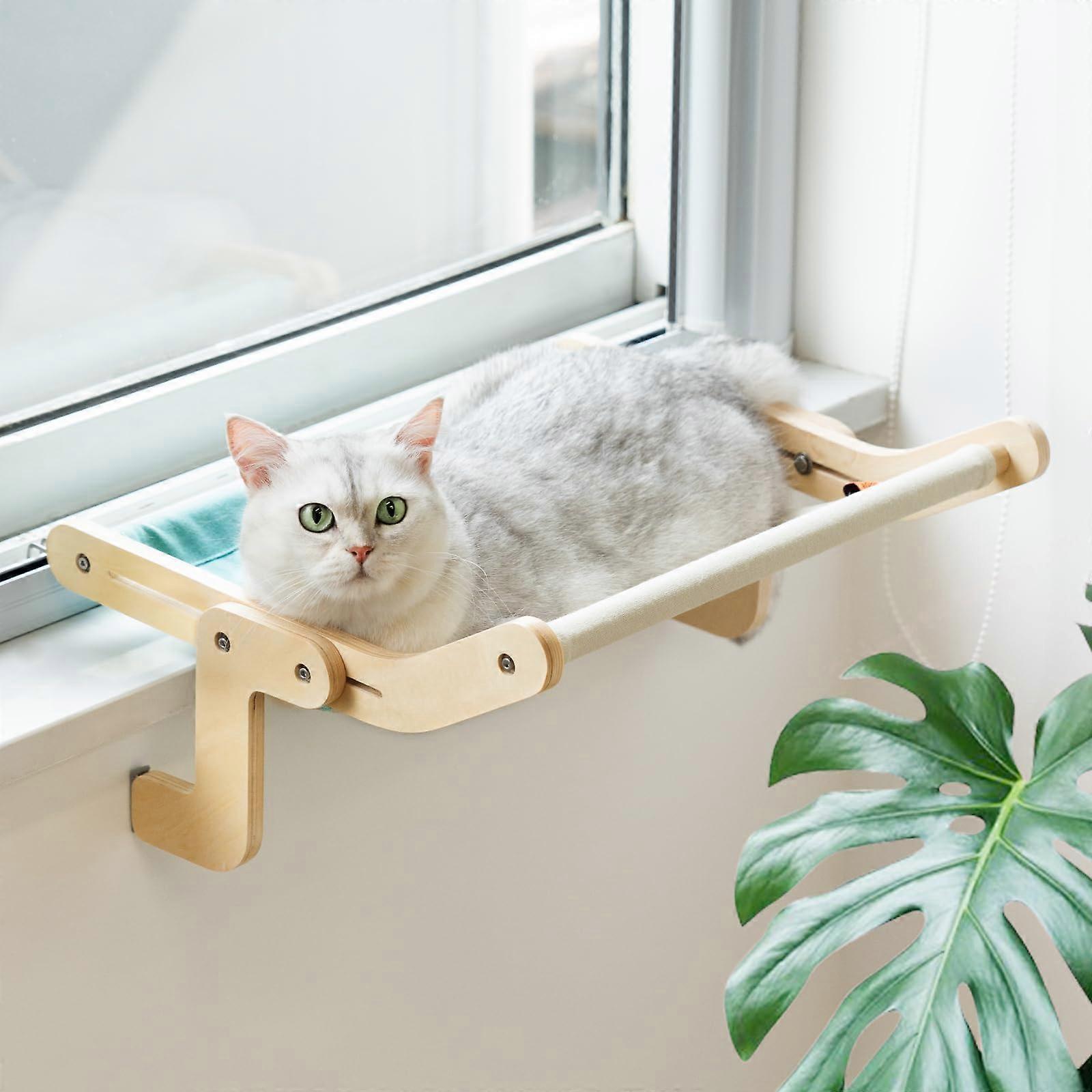 Window Sill Cat Bed With Suction Cups, Window Perch For Cats, 12-Inch Wide, Grey