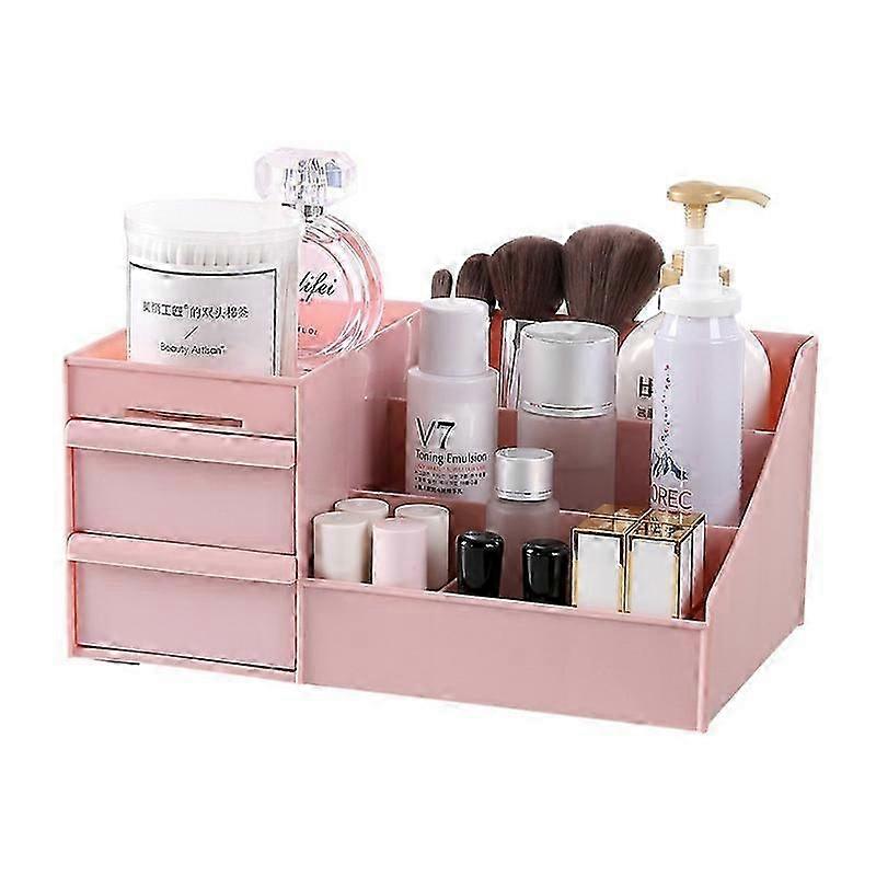 Storage Box for Cosmetic Desktops With Drawer, Storage Box * Pink
