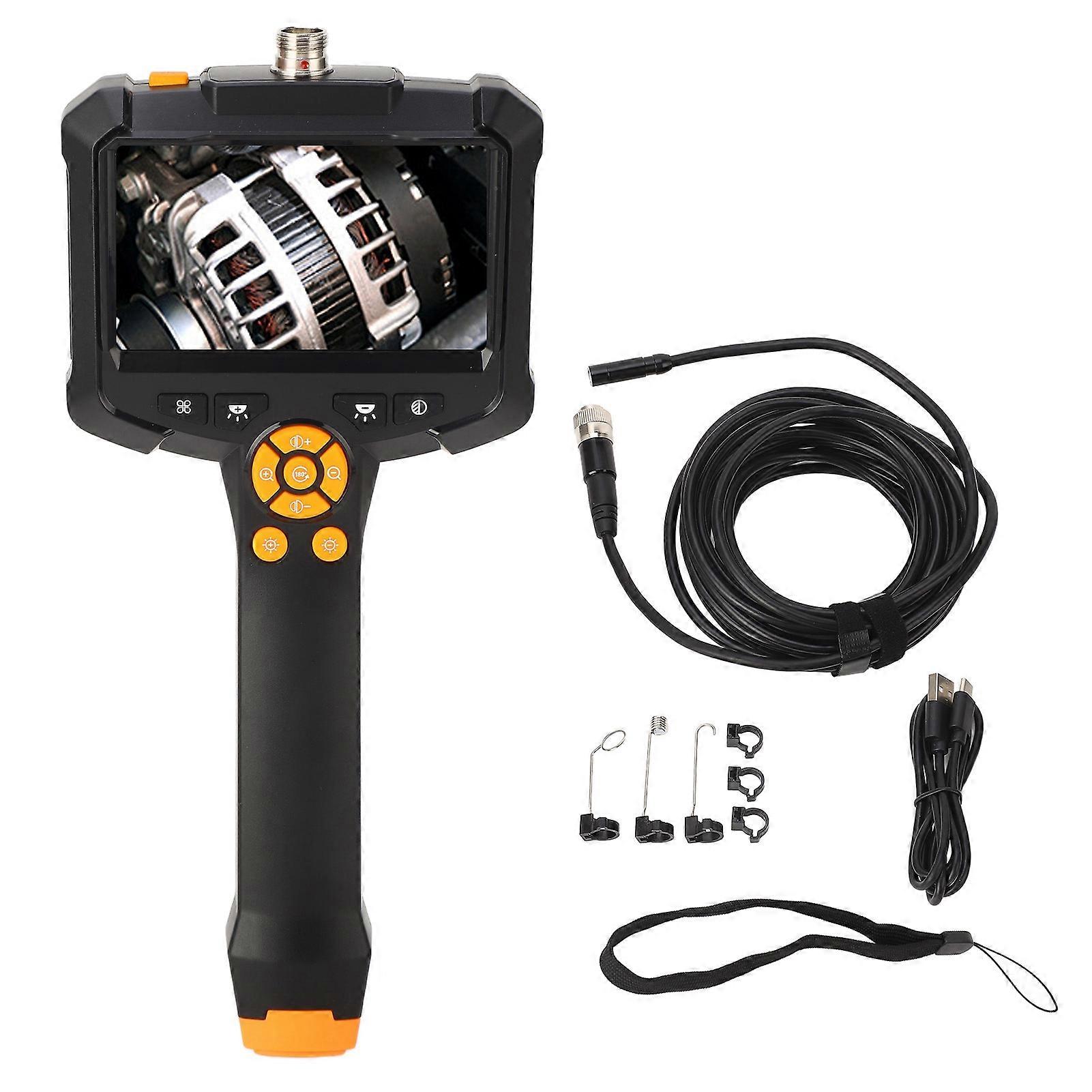 4.3in Endoscope Camera LCD Display Water Resistant 1080P HD Inspection Camera with 8 LED Lights for Tube Car Repair