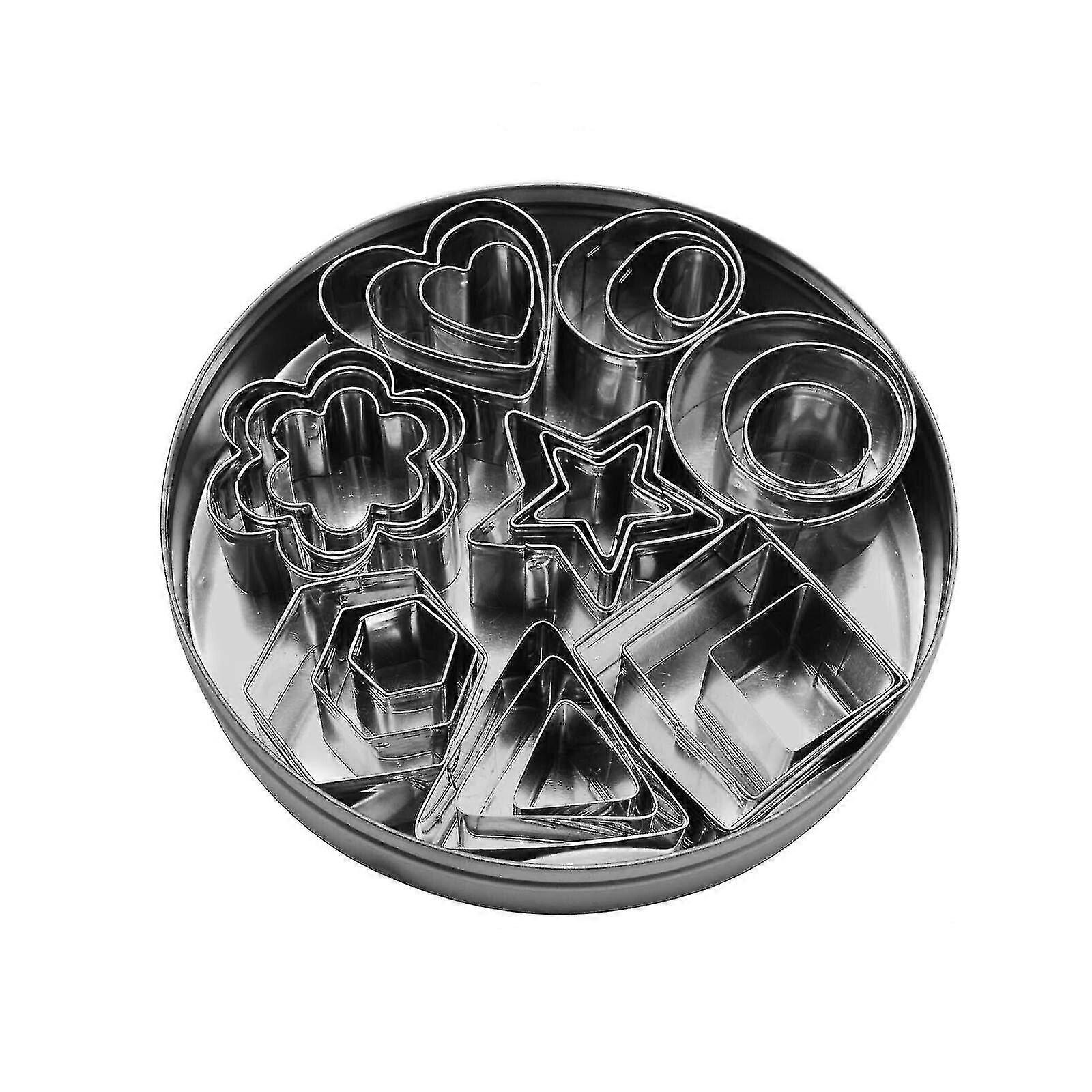 Multiple Shape Stainless Steel Food Cookie Cutter Set Baking Pastry Tools 24pcs