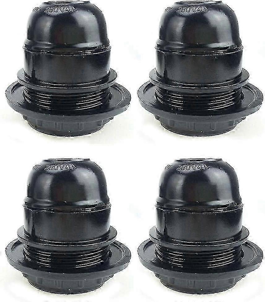 Black Retro Style E27 Socket Lamp Bulb Holder with External Thread for 250V 4A Plastic Light Bulb