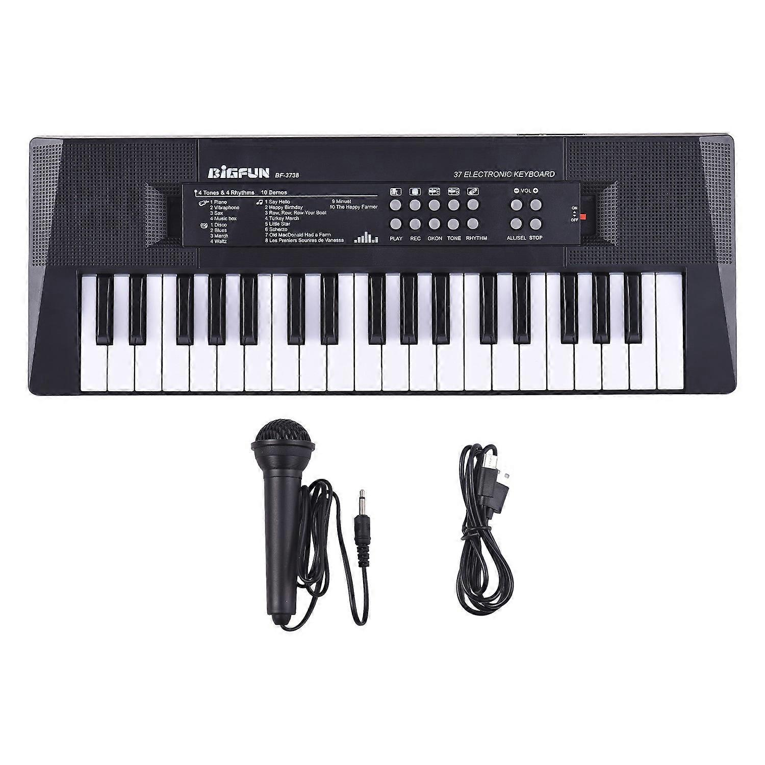37 Key Electronic Keyboard Piano 4 Tones 4 Rhythms 10 Demos 5 Percussions Single Speaker Musical Ins