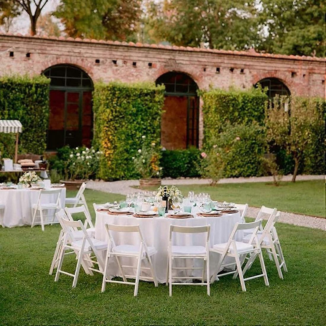 8 Pack 84 Inch White Disposable PEVA Plastic Round Tablecloths(White)