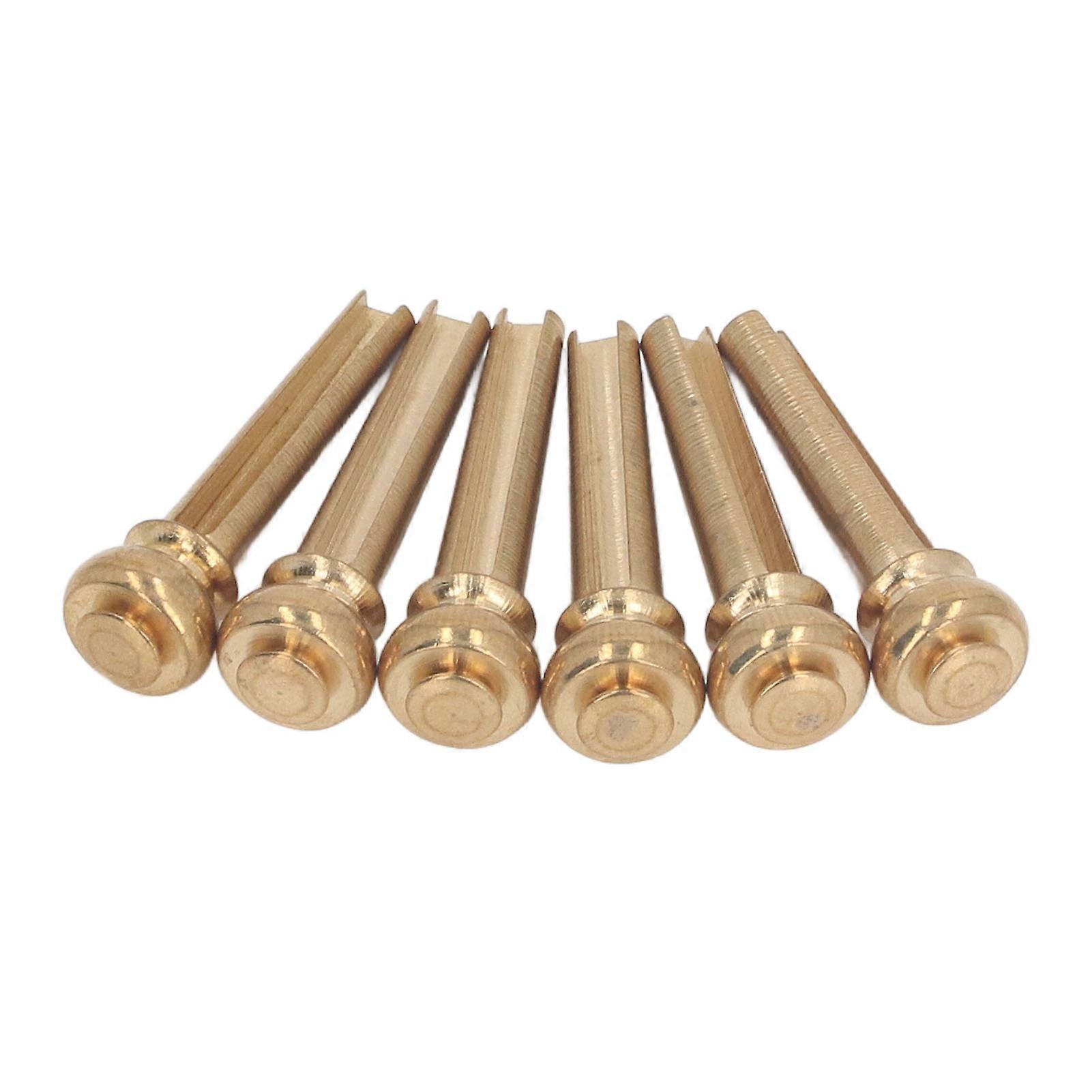 6st mässing akustisk gitarr stallstift stabil vibrationsöverföring