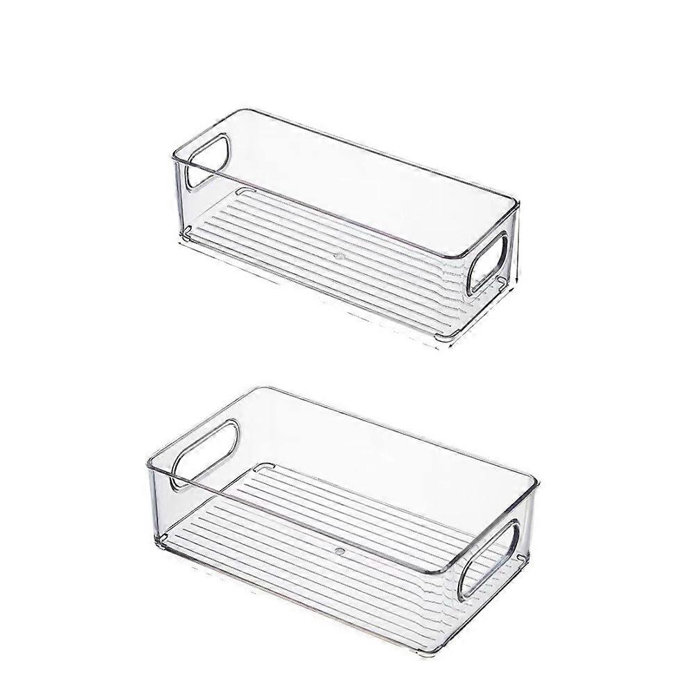 4個のキッチン収納ボックス厚いデスクトップフレッシュキーピングボックス、プラスチック製の透明な密閉ボックス、冷蔵庫収納ボックス