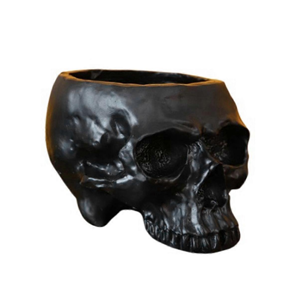 Resin Human Skull Model Workmanship Skull Planter Pot for Home A