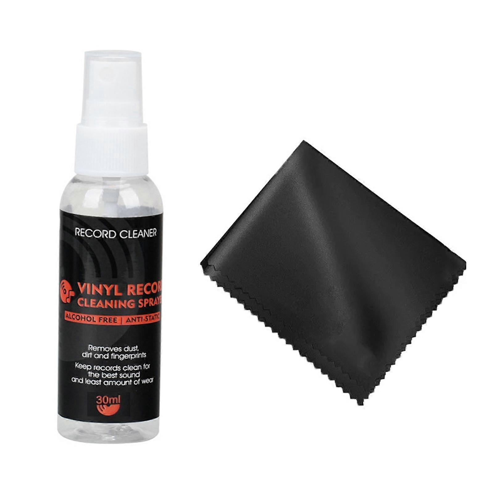 Vinil Kayıt Temizleme Kiti 30ml Temizleme Sıvısı, Optimum Ses Kalitesi Kayıt Bakımı için Mikrofiber Bez İçerir
