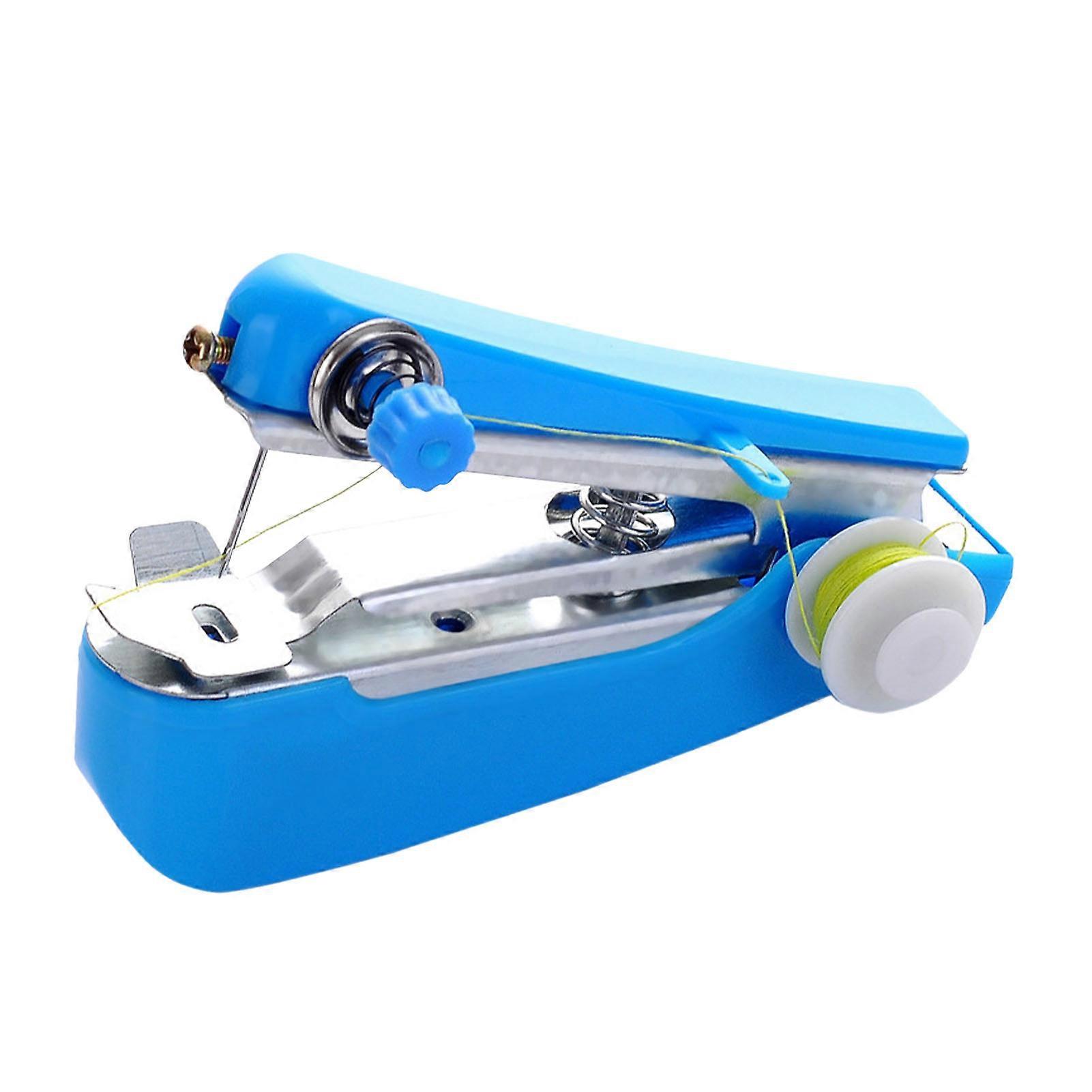 Handheld Sewing Machine Portable Mini Manual Sewing Tool Hand Stitcher For DIY Crafts Home Travel Blue 