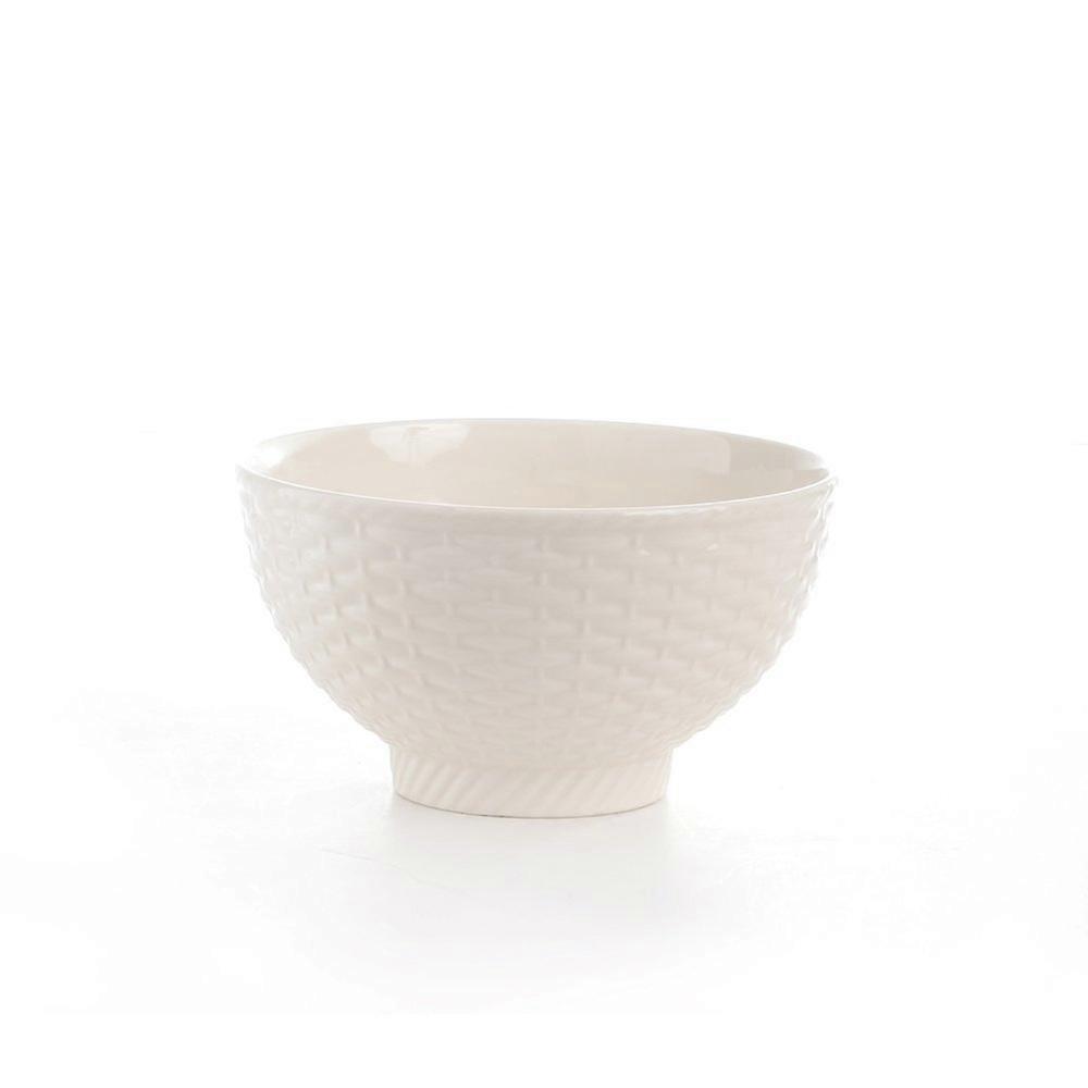 White Cereal Bowls Set of 4, 5.5-Inch / 20-Ounce, Porcelain Serving Bowls for Soup and Snacks