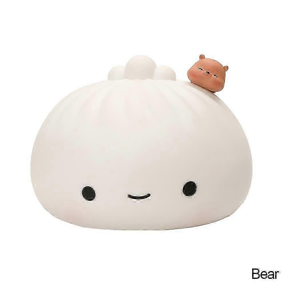 Silicone Bread Sleeping Night Light Rechargeable Multi-colour Lights Children's Gift