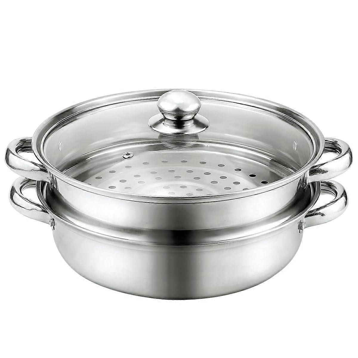 Premium Stainless Steel Steamer Set for Steaming and Boiling, 25cm Size, Durable and Versatile Kitchen Tool