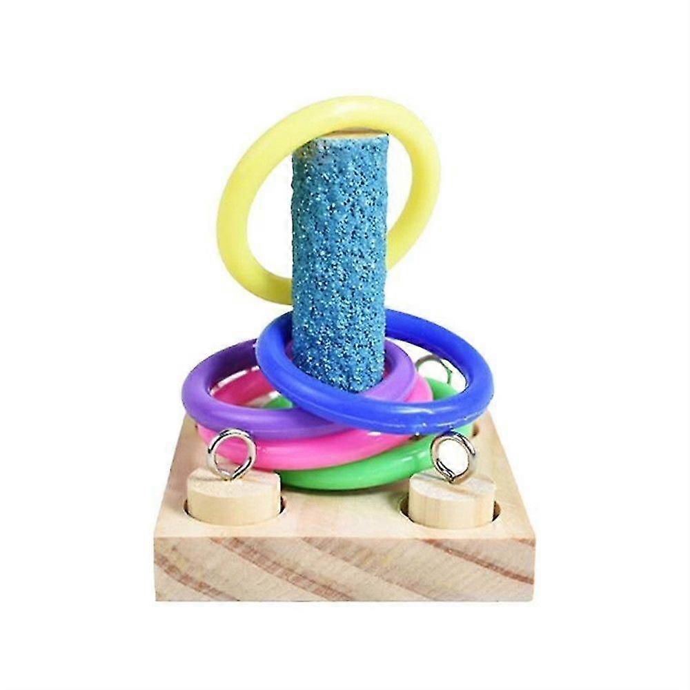 Parrot Toy Set Wooden Bird Educational Toys Small Medium Parrot Intelligence Training Toys Game Desktop Table Parrots Chew Toys(Plug and Unplug Toys)