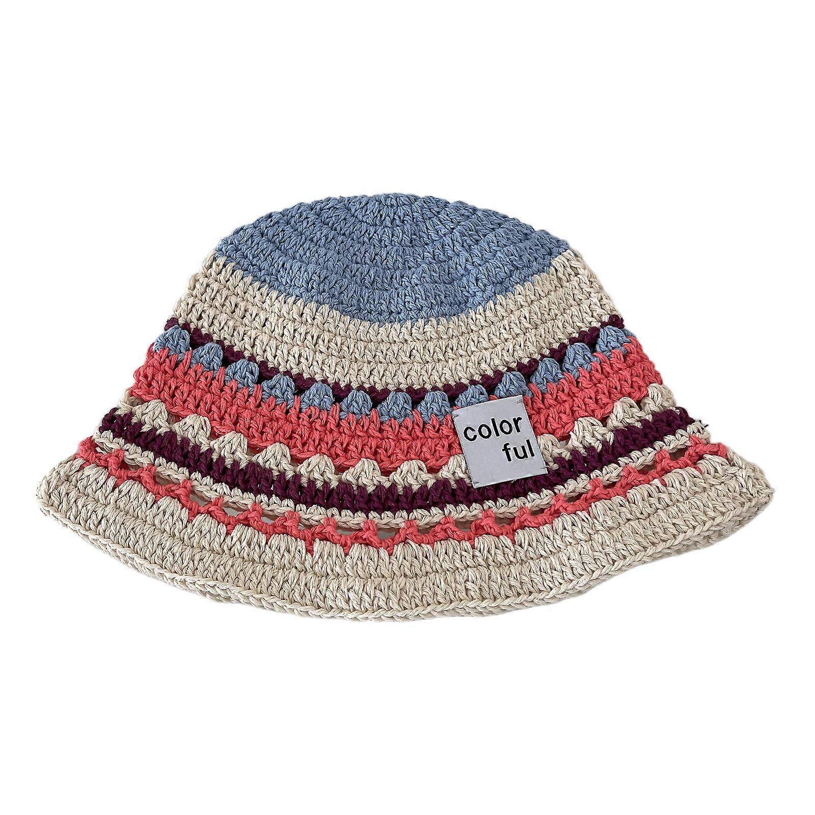 Chapeau de seau coloré fait à la main pour Dress-up Wear Party Straw Simple Casual Beanies Hat Style Hat pour les filles riz broyé