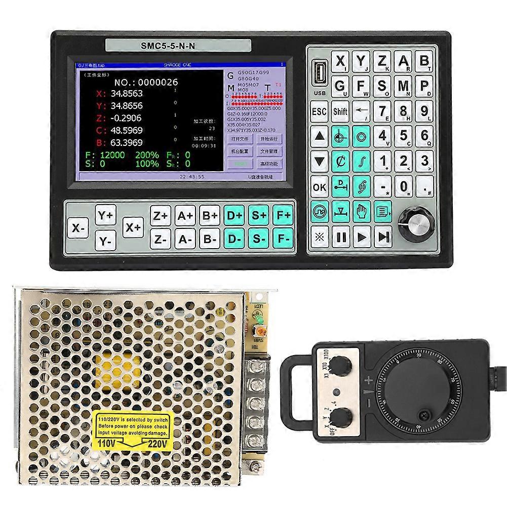 500KHz 7in LCD Display Offline CNC Motion Controller Hand Wheel 12V Power Supply