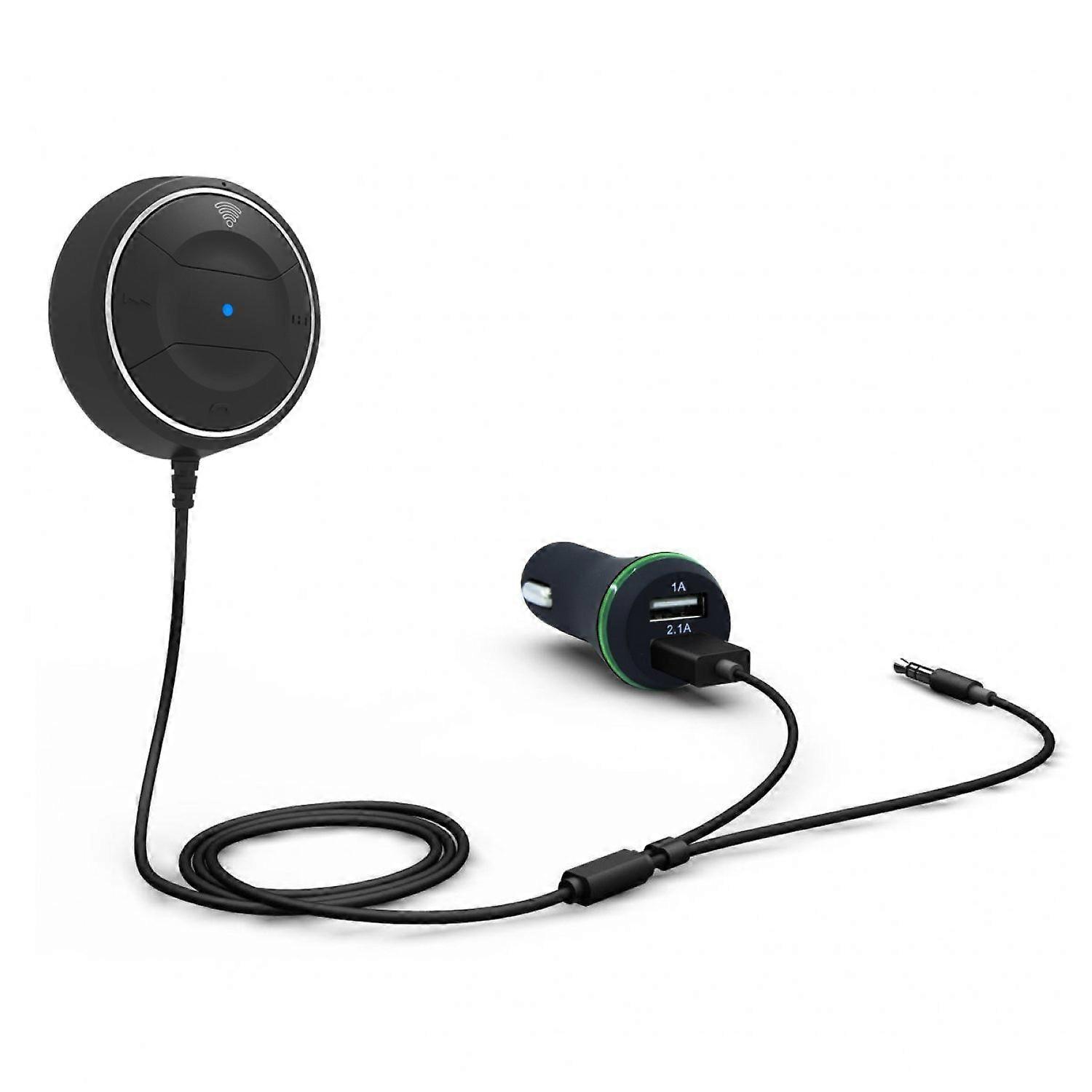 Bluetooth 4.0 Hands-Free Car Kit with NFC Function and 3.5mm AUX Cable Wireless Receiver for MP3 Playback