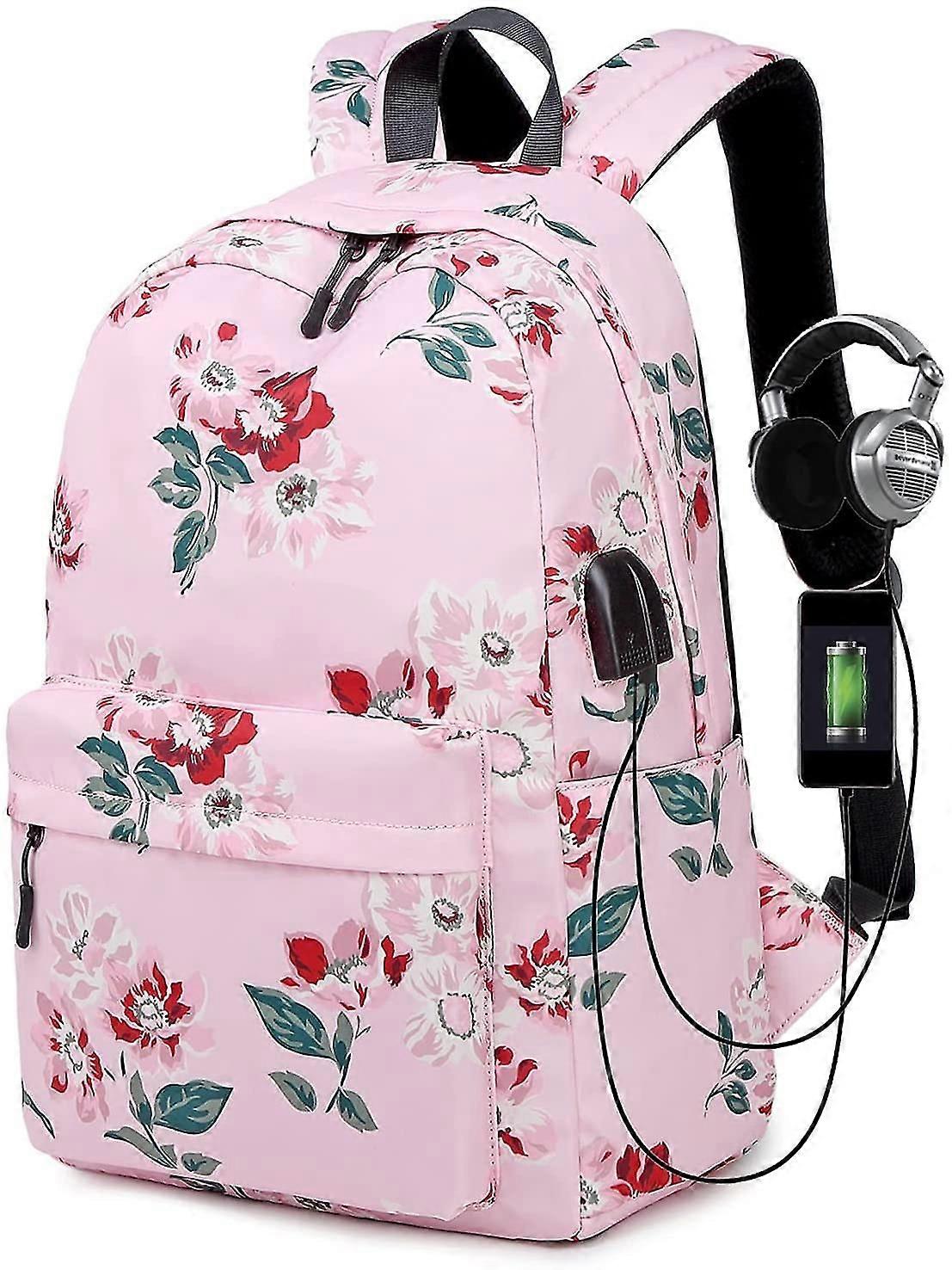 Floral Backpack Lady Retro Style School Backpack Lady School Bag