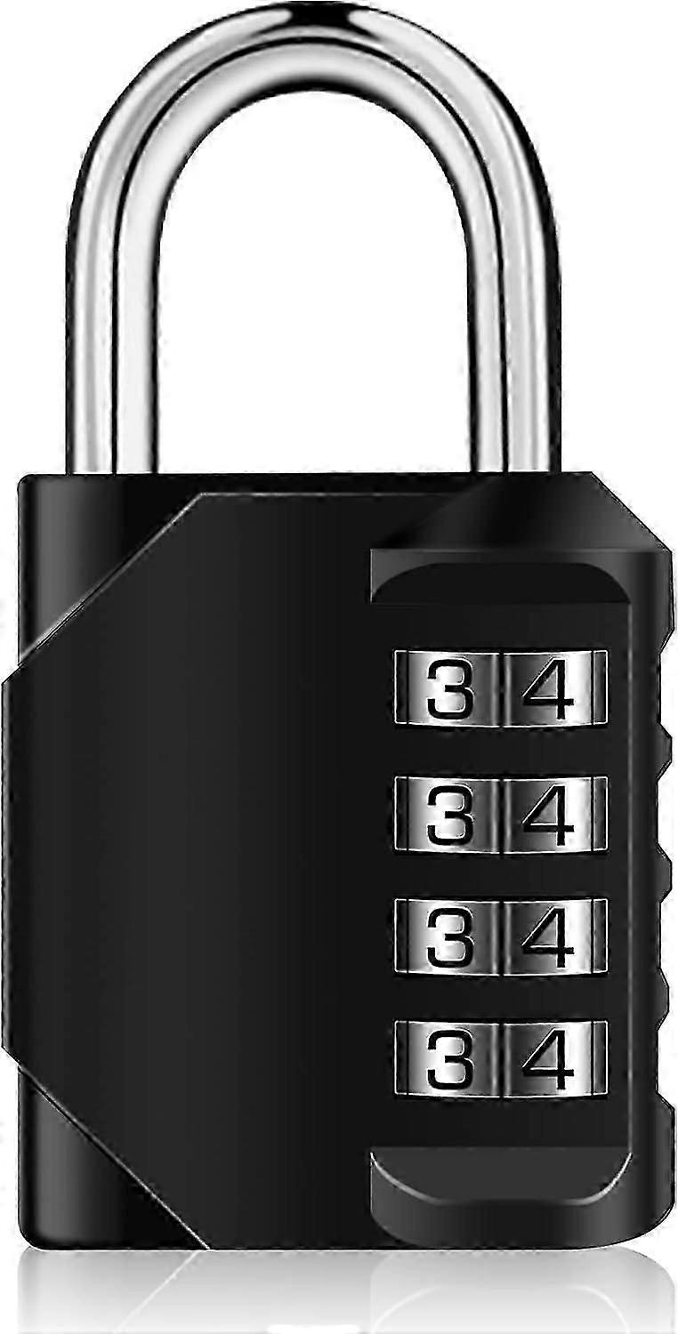 4-Digit Combination Padlock, Plated Steel Combination Lock Keyless Security