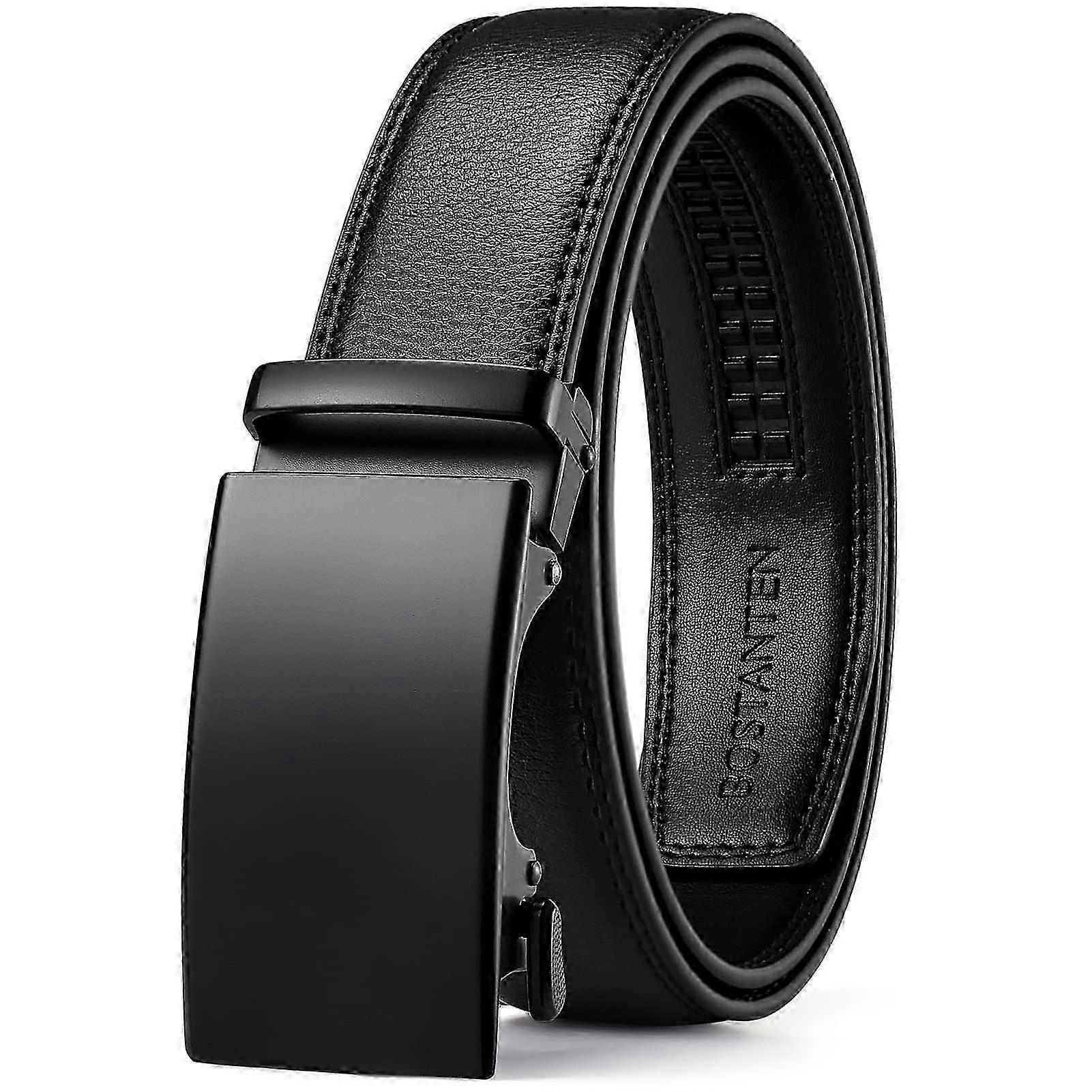 Men's belt, leather belt for men with ratchet automatic clasp, business suit belt wide 35 mm, size adjusted