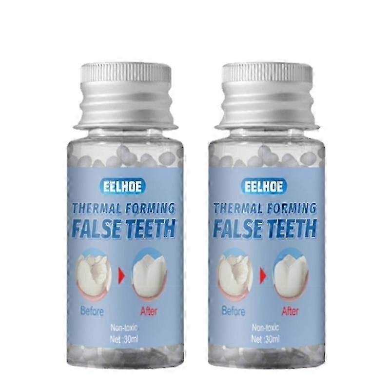 2pcs一時的な樹脂歯の修理接着剤成形可能な偽歯ギャップ充填固体接着剤偽歯修理接着剤安全歯科用品