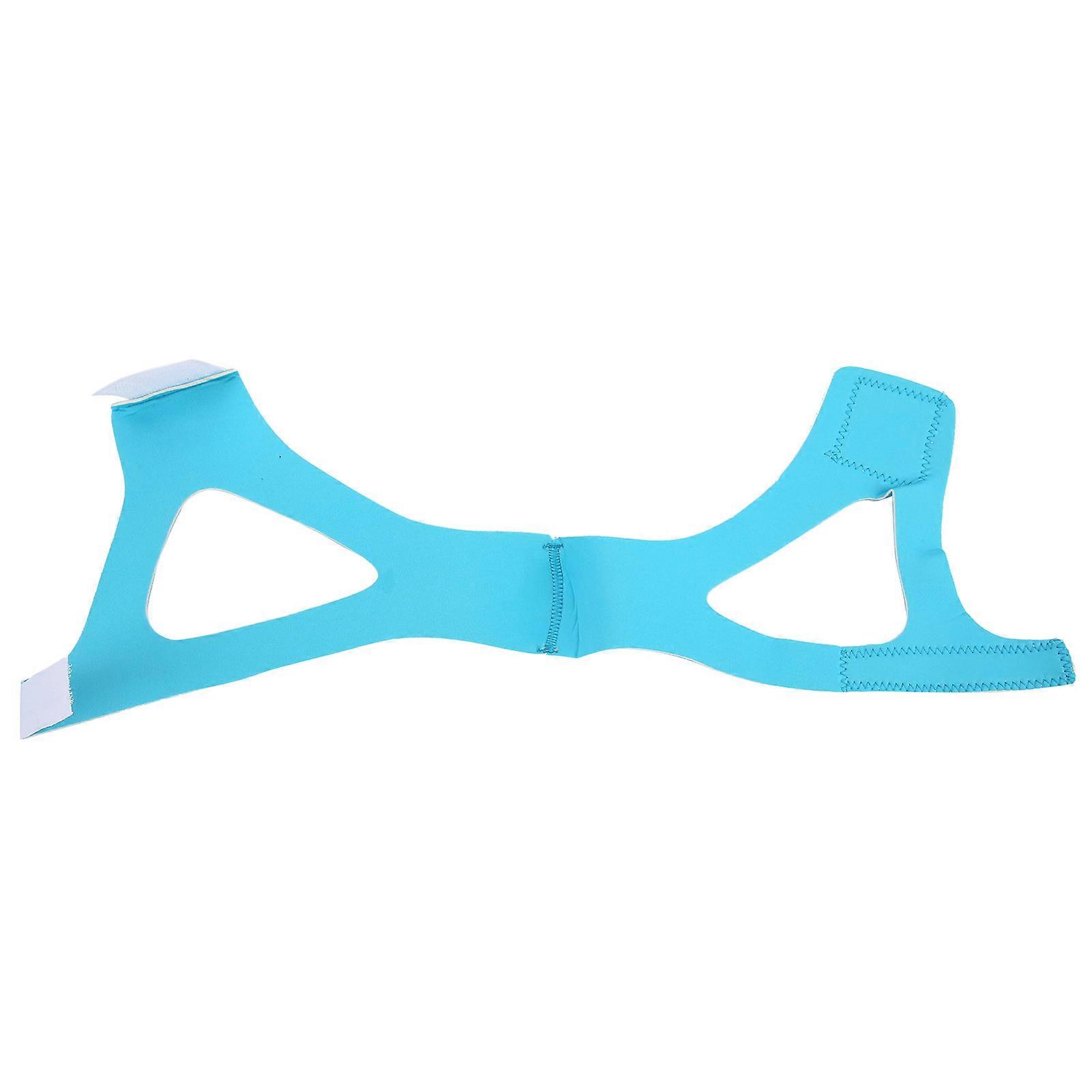 Adjustable Anti Snoring Chin Strap, Breathable Jaw Support Belt (Sky Blue)