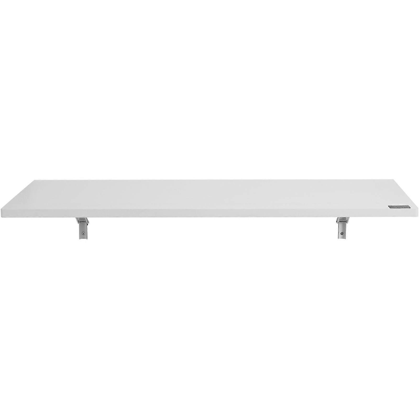 Wall Mounted Folding Table, 47.24" x 19.69" Wall Mount Drop Leaf Table, Floating Desk with Iron Bracket,Dining,Kitchen,White