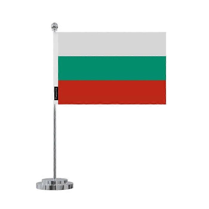Flag desk of Bulgaria – 14 x 21 cm – Polyester – Stainless Steel Base