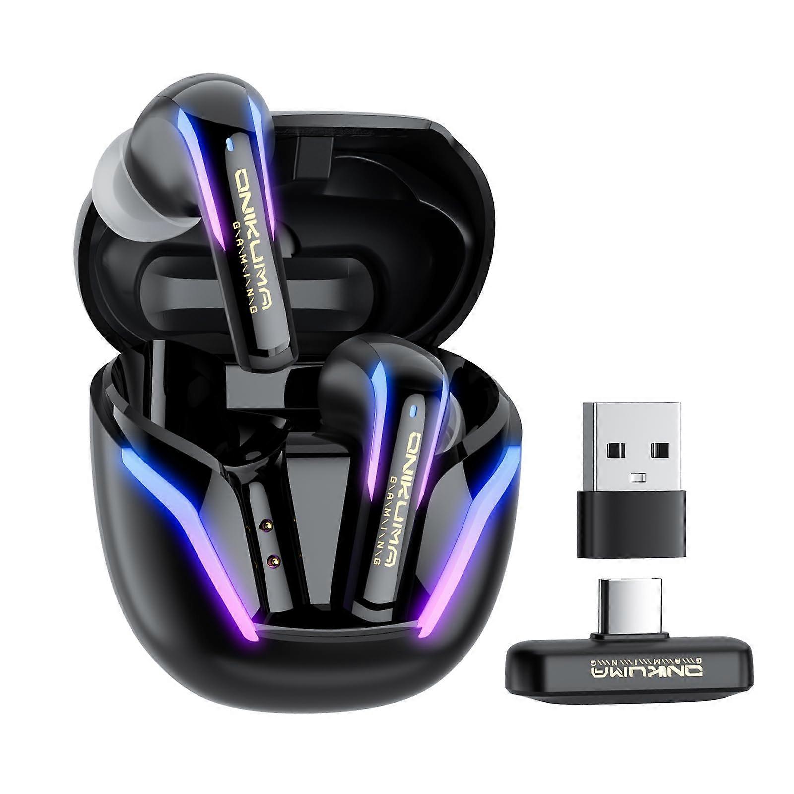 2.4G Wireless Gaming Earbuds with ENC Mic, 20ms LowLatency for PS5/4, Meta Quest, 2.4GHz Bluetooth DualMode for Phone, Pad, Laptop, PC, VR