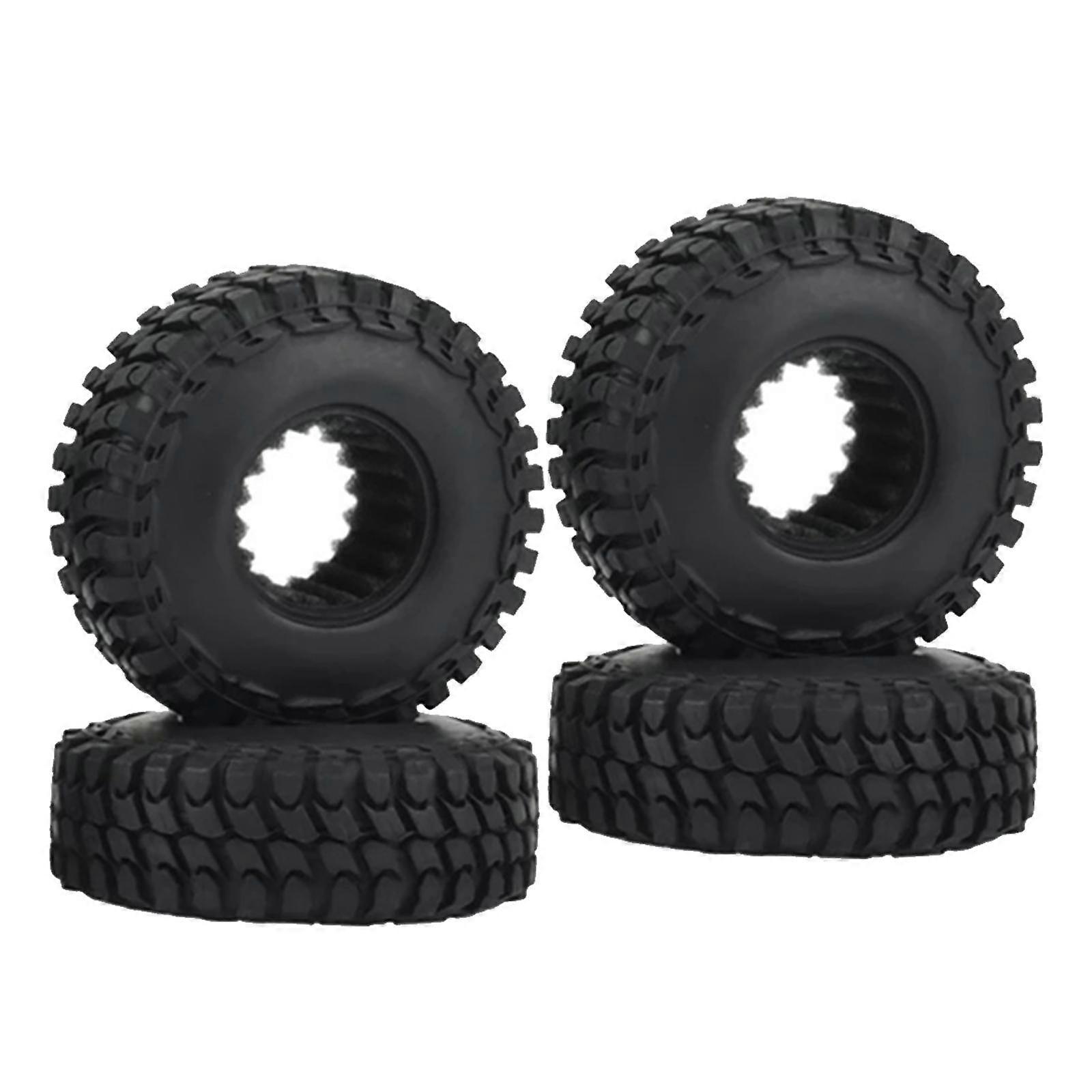 4x RC Rubber Front Rear Tires Set for Axial SCX24 1/24 Scale RC Crawler Car