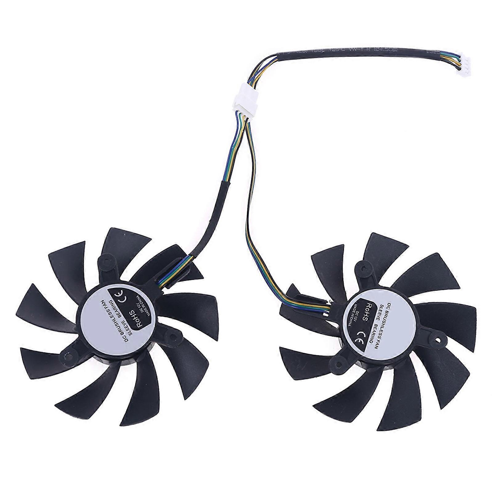 1 Pair 4Pin Cooler Fan Replacement for GeForce GTX 1660 RTX 2060 2070 Video Graphics Card Cooling Fan