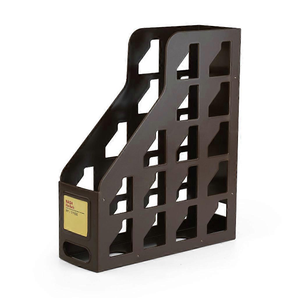 Multi-purpose File Document Magazine Book Organizer Holder Push-pull Style Desk Storage Holder for Office School Desk  Brown