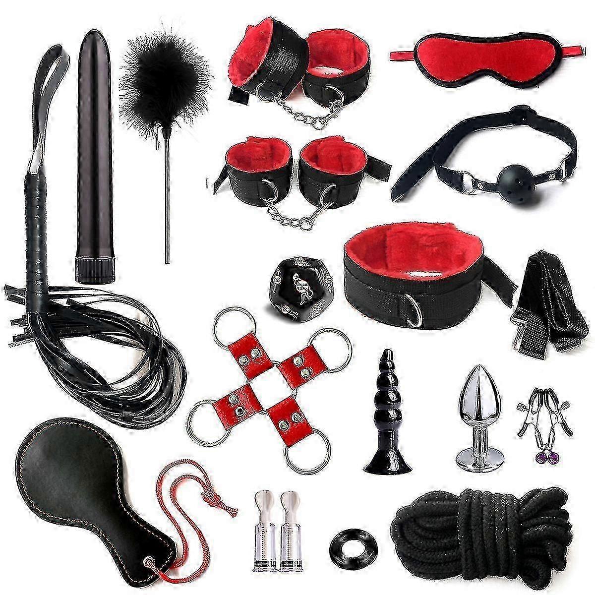 17 Piece Set - Red  BD SM Webbing Strapping Supplies Multi-Piece Set hwy