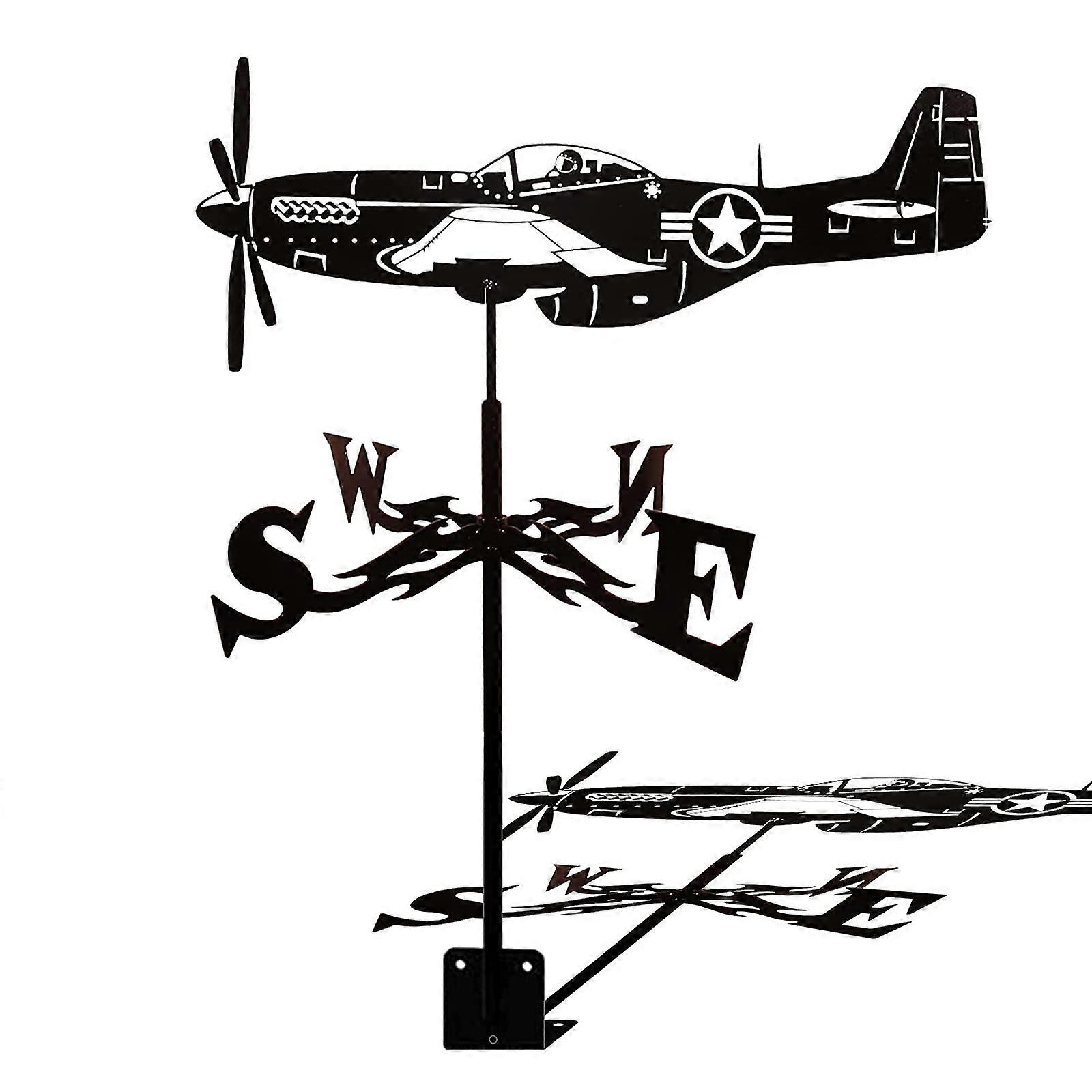 Metal weather vane with airplanefighter for ornament roof mounting Ref: 1704