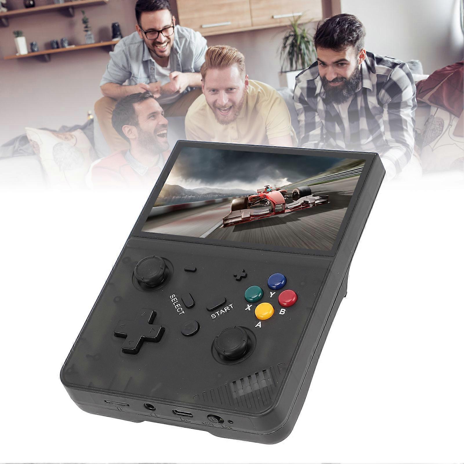 Handheld Game Console Retro Portable Player 4.3in IPS Screen Gaming Device with 20000+ Classic Games Small Memory Card Transparent Black 128GB