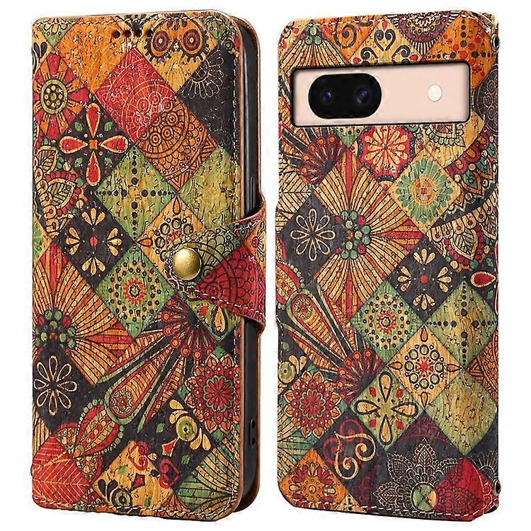 Compatível com Google Pixel 8a Capa de Couro com Estampa Floral e Suporte