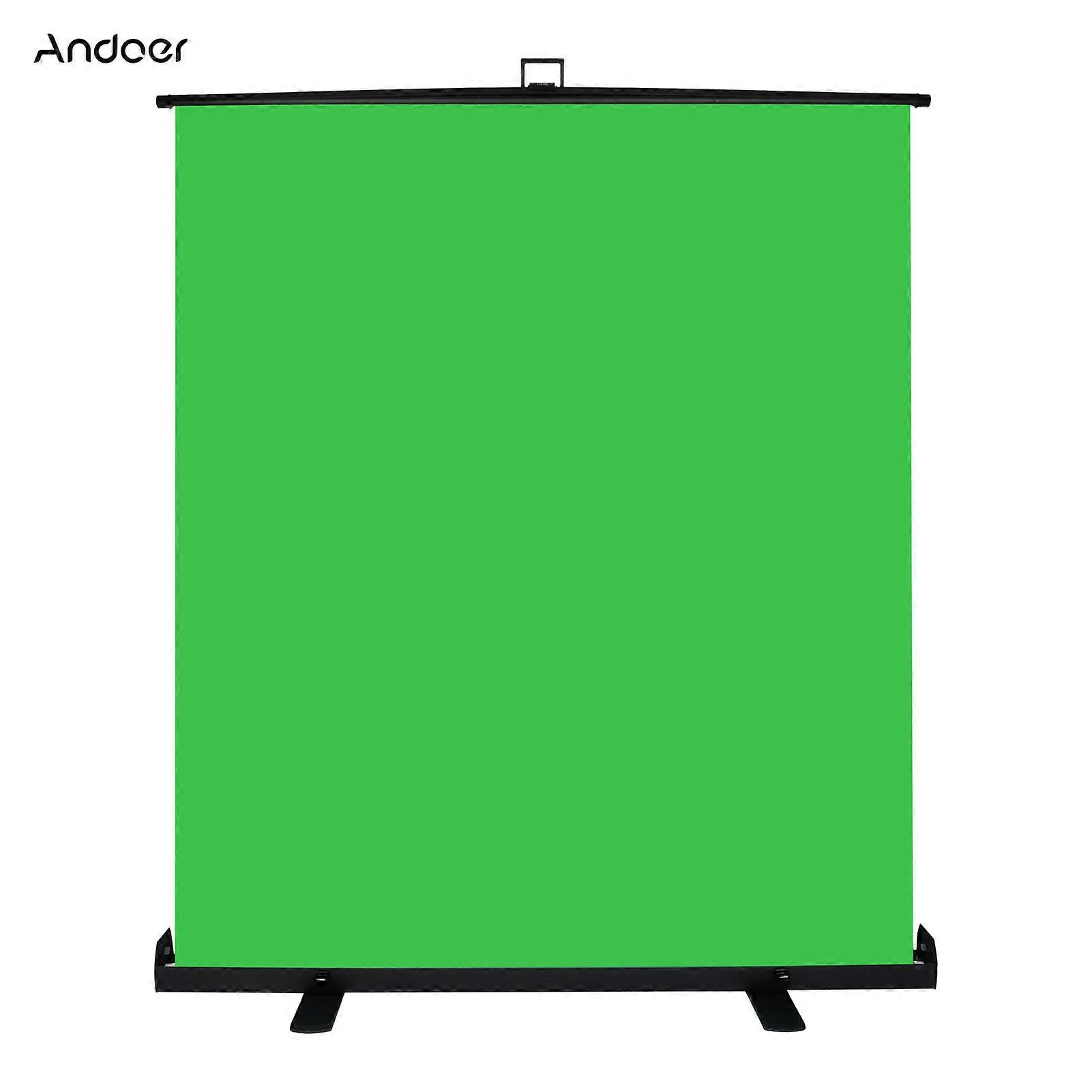 Andoer Portable Stretchable Chromakey Background 1.5*2m Pull-up Style Wrinkle-resistant Green Screen Backdrop with Self-locking System Portable Alumi
