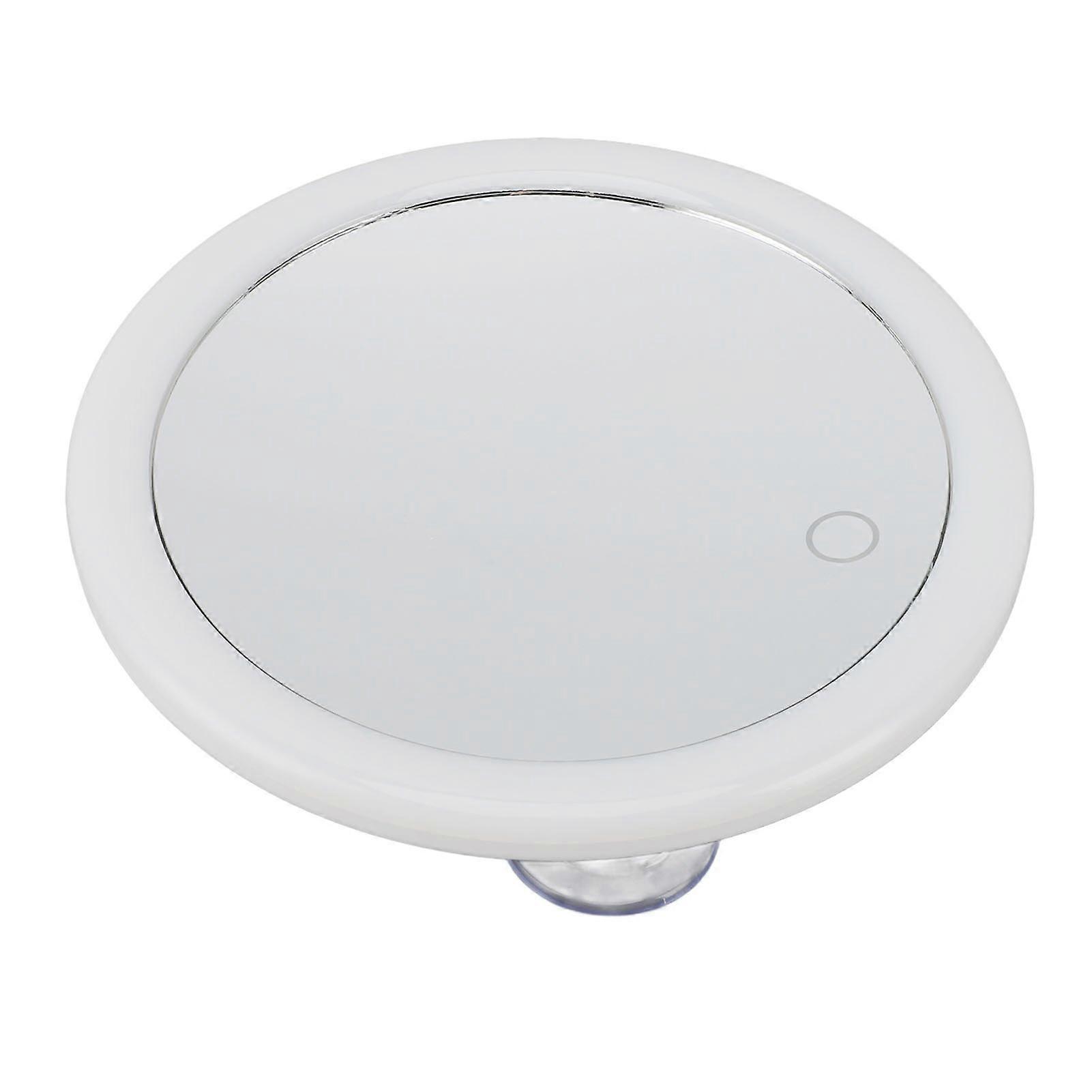 5.6inch Handheld Magnifying Makeup Mirror Triple Suction Cup 10X Magnification Brightness Adjustable LED Lighted Magnifying Mirror