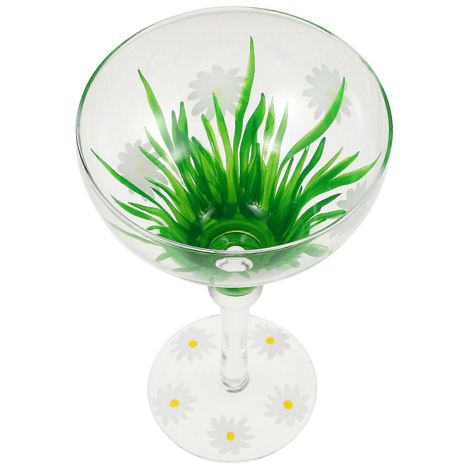 Elegant Goblet Glass Home Use Storing Beverages Crystal Glass Goblet Shape 1Pack
