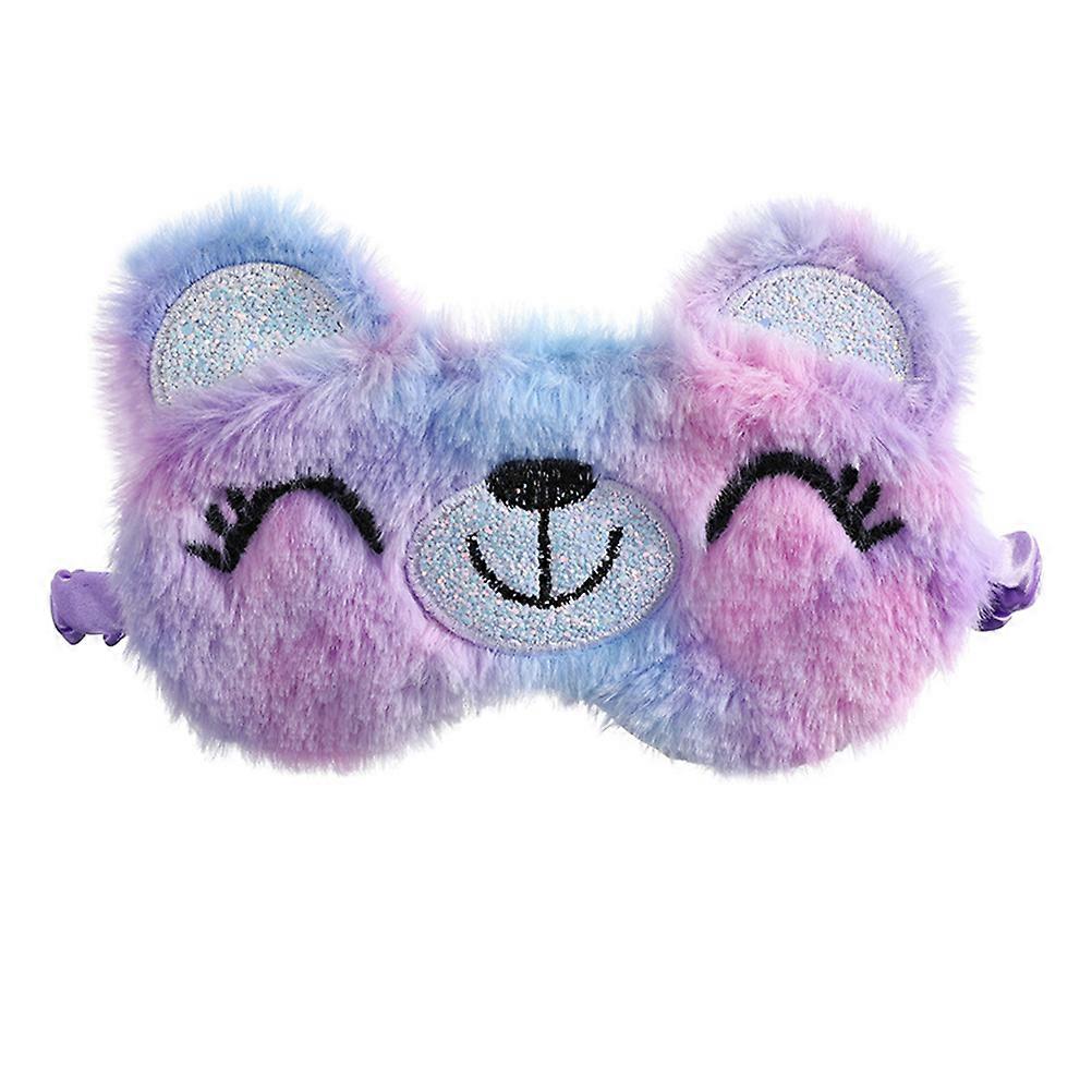 Sleeping Eye Mask Soft Plush Tinted Cloth Curved Children Home Sleep Light Blocking 1Pack