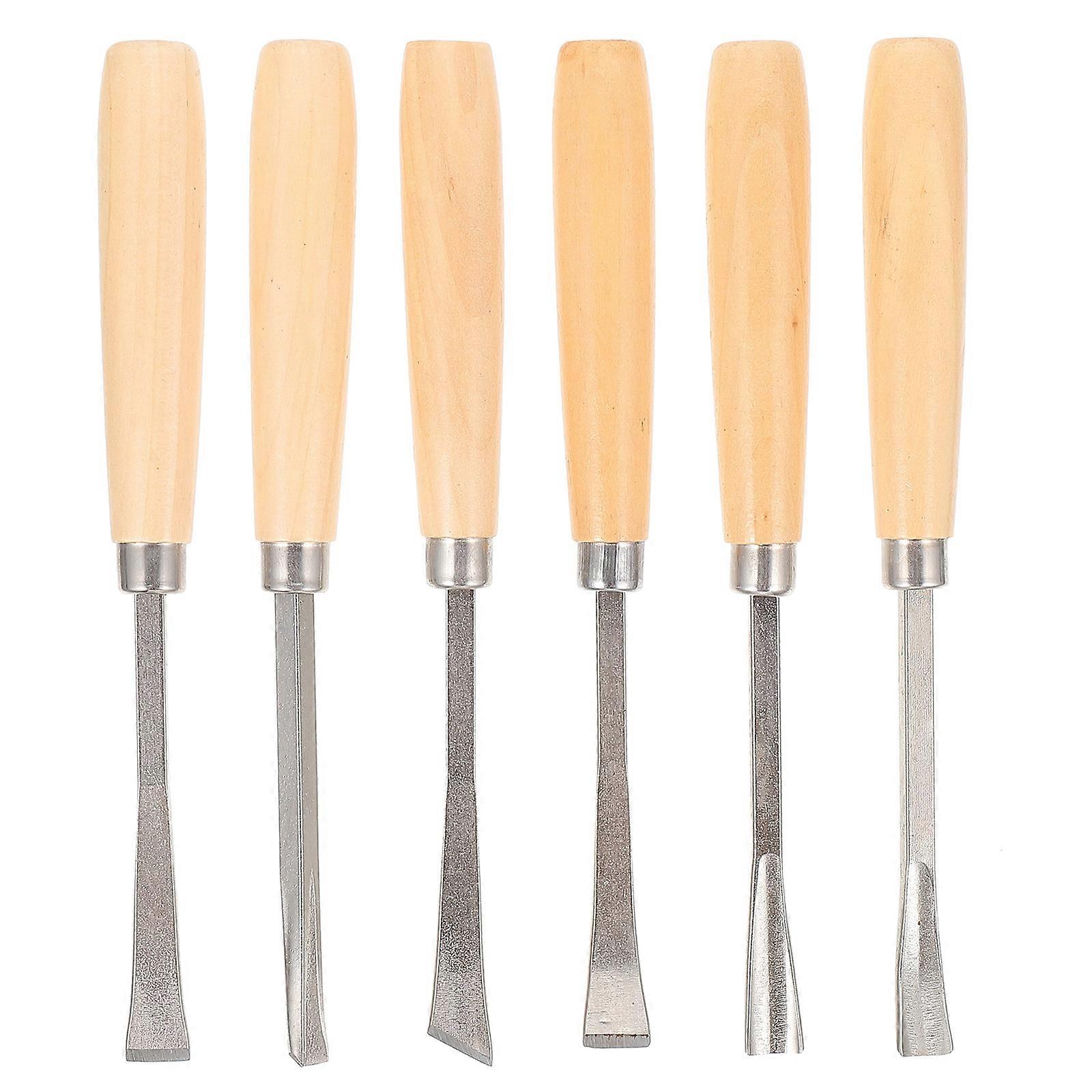 Engaving Tool Kit Woodworking Tool Set Straight Handle Ergonomic Design 6Pack