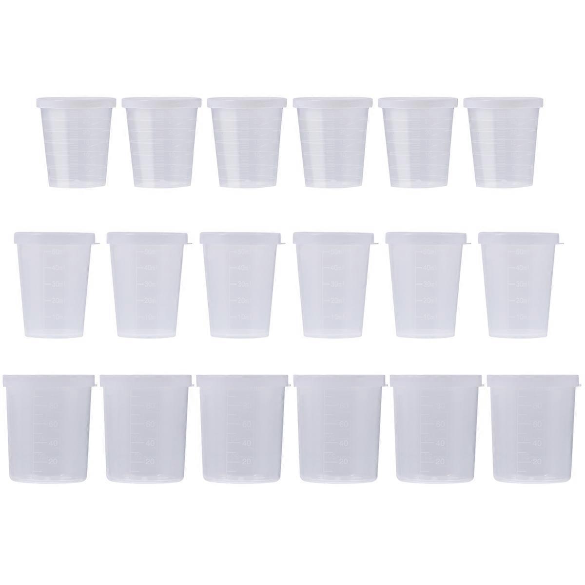 Mini Cups Chemical Measuring Cup Transparent Home Cooks Lab Equipment 100mL 30Pcs