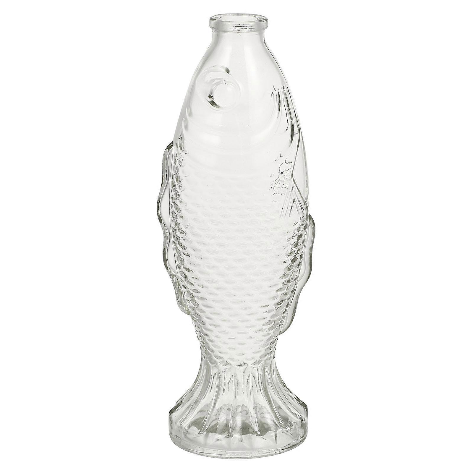 Glass Fish Bottle Clear Water Jug Shaped Container for Home, Table Decoration, Flowers, Plants, Wedding and Party Use 26 x 10 x 7 cm