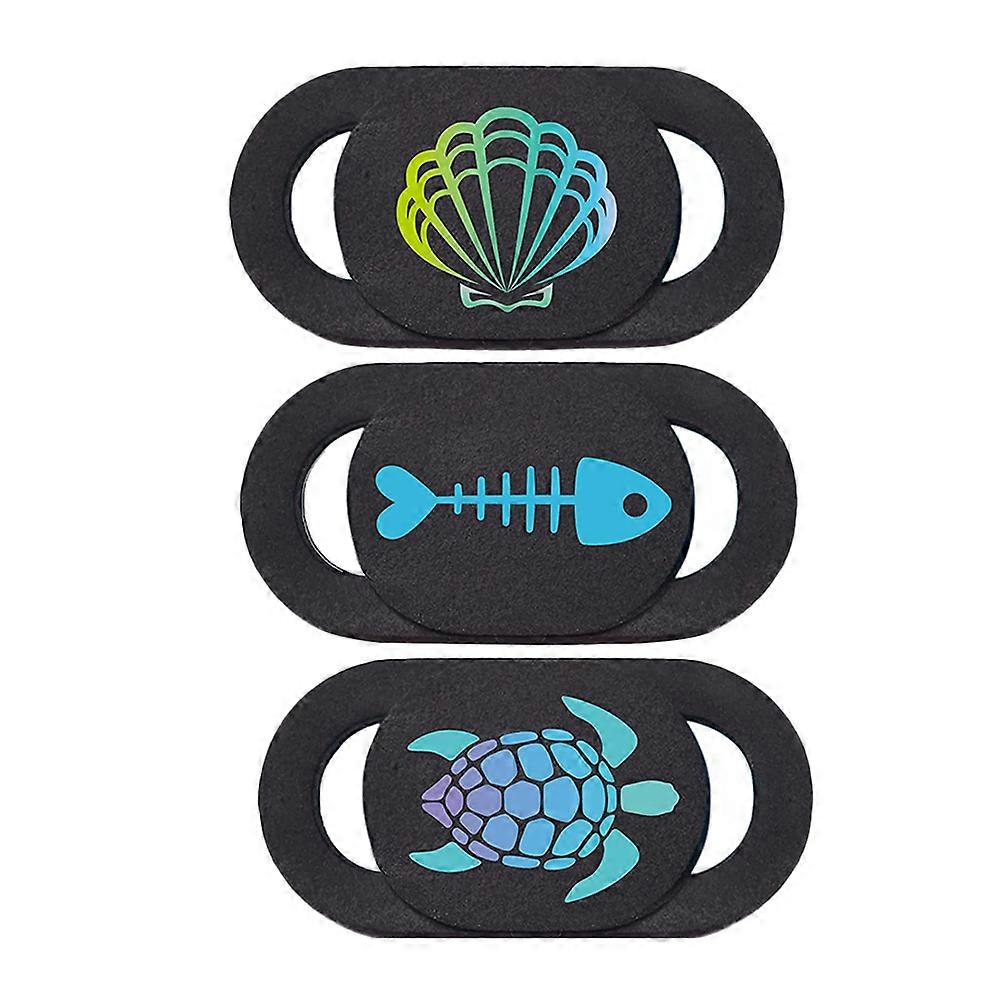 3pcs Webcam Cover Slide Cartoon Turtle Privacy Protector for Laptops & Phones Easy to Use, Fun Decorative Camera Lens Accessory for Electronics