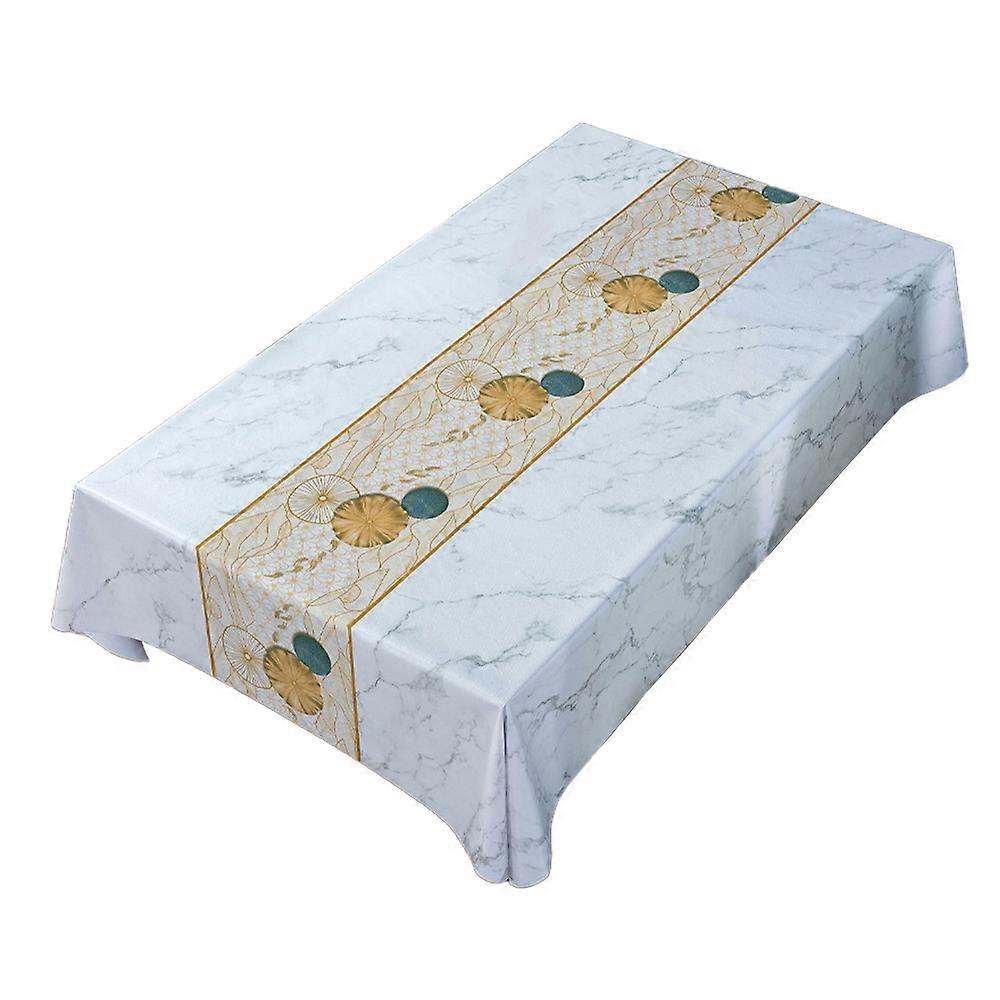 Household Waterproof And Oil-Proof Non-Washable Pvc Rectangular Coffee Table Table Table Cloth-White